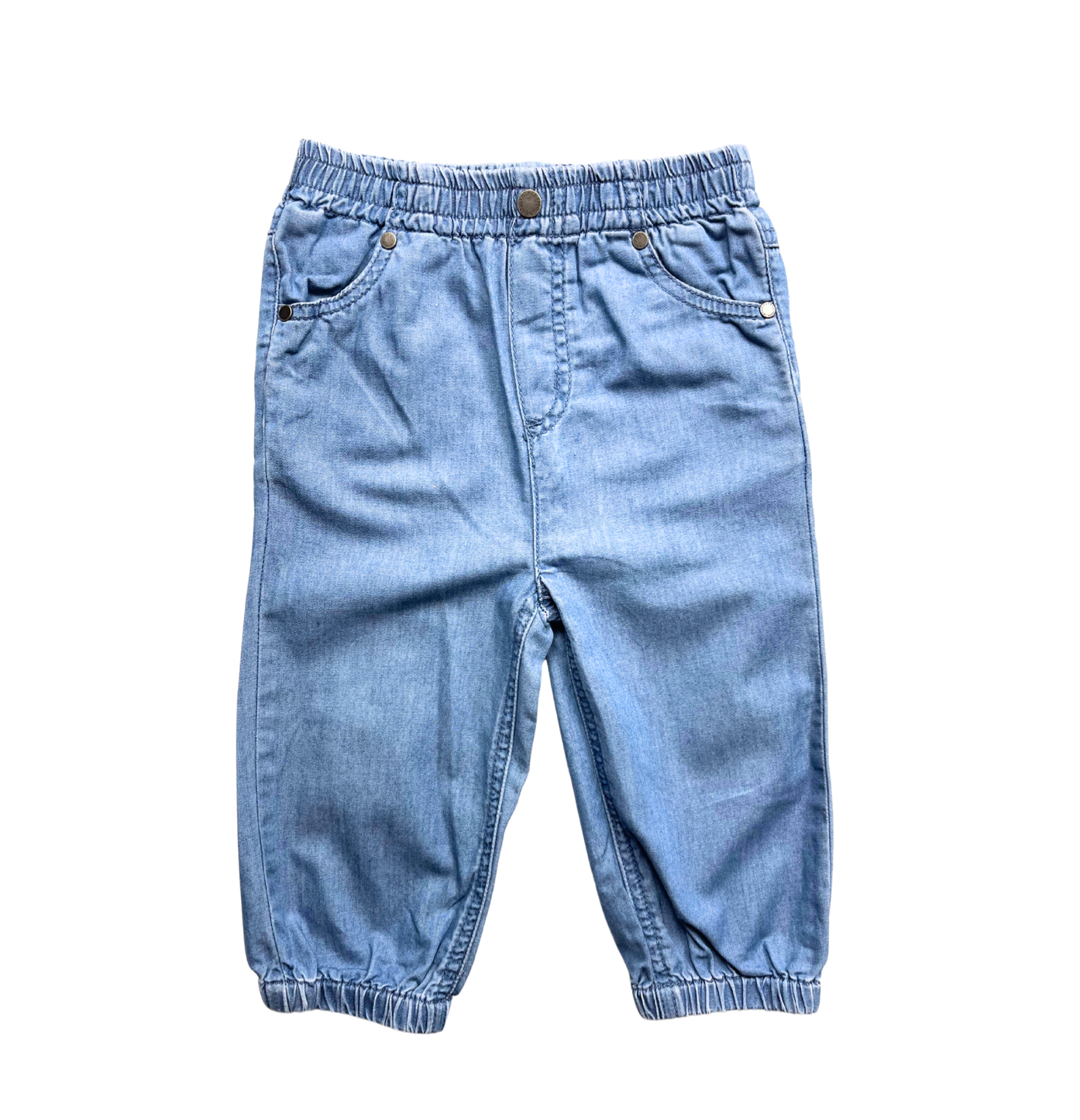 STELLA MCCARTNEY - Pantalon bleu en denim brodé au dos - 18 mois