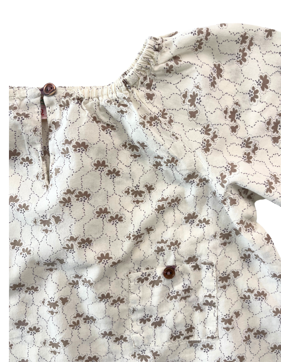 BONPOINT - Blouse blanches motif floral - 12 mois