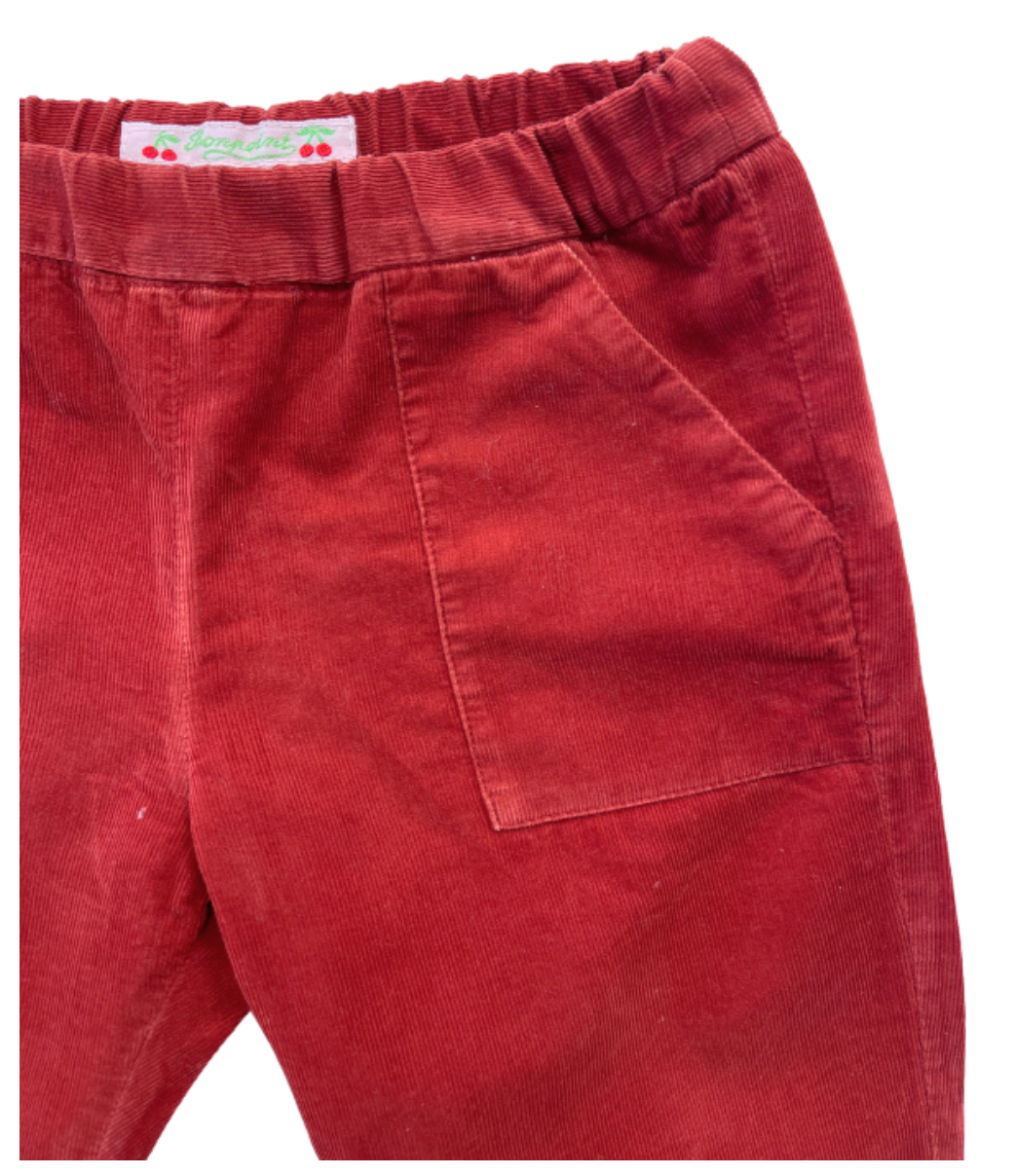 BONPOINT - Pantalon en velours rouille - 2 ans