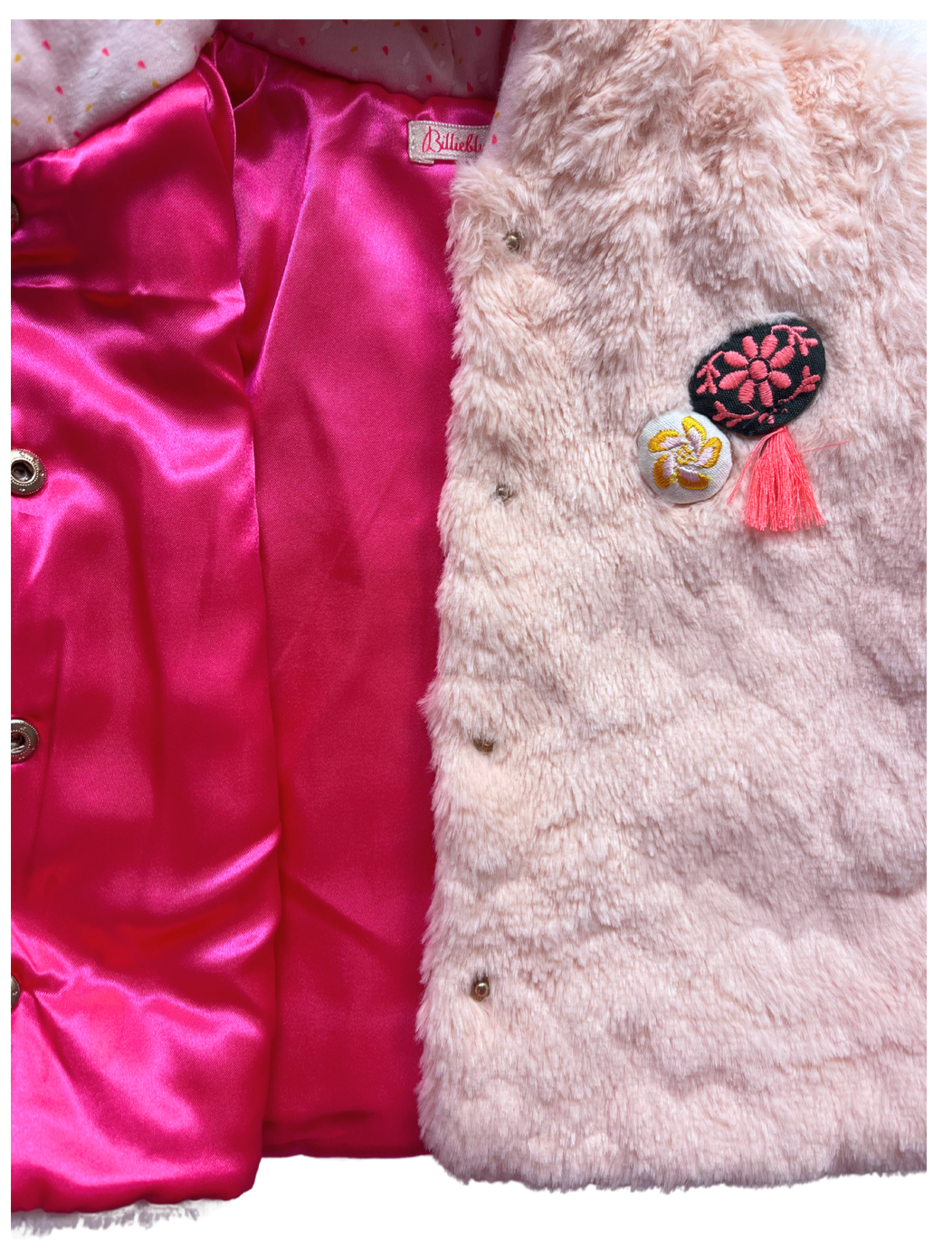 BILLIE BLUSH - Veste à capuche en fausse fourrure rose - 12 mois