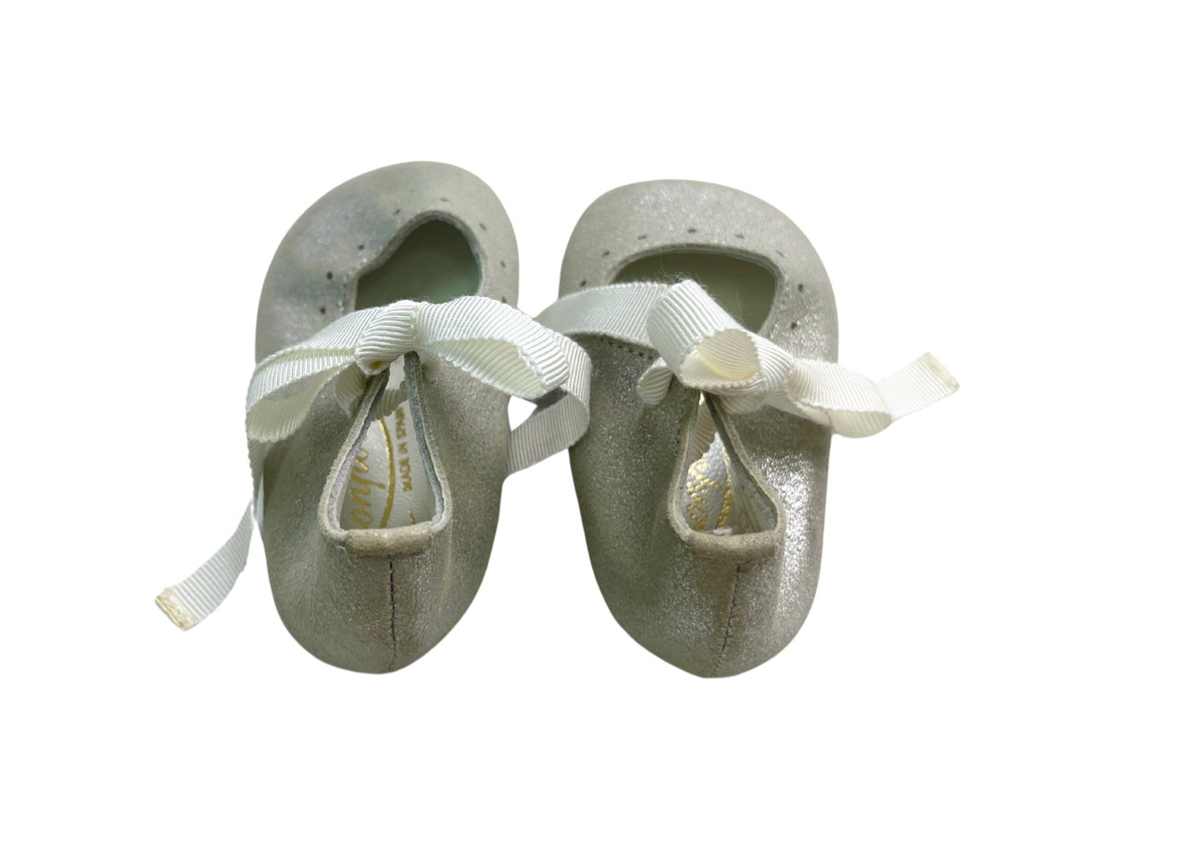 BONPOINT - Chaussons ballerines gris pailletés - 17