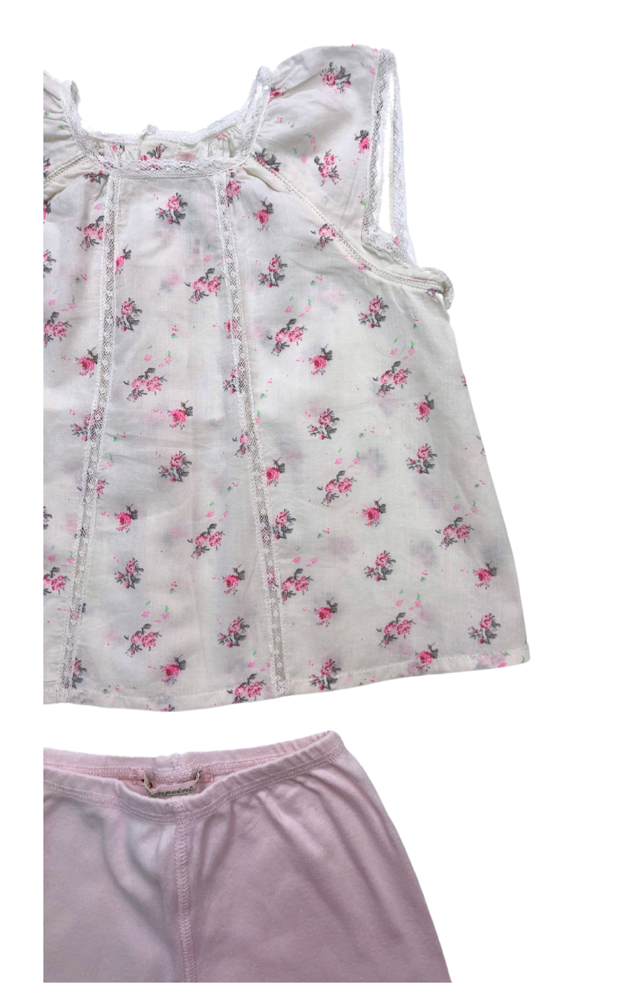 BONPOINT - Ensemble blouse à fleurs et legging rose - 6 mois