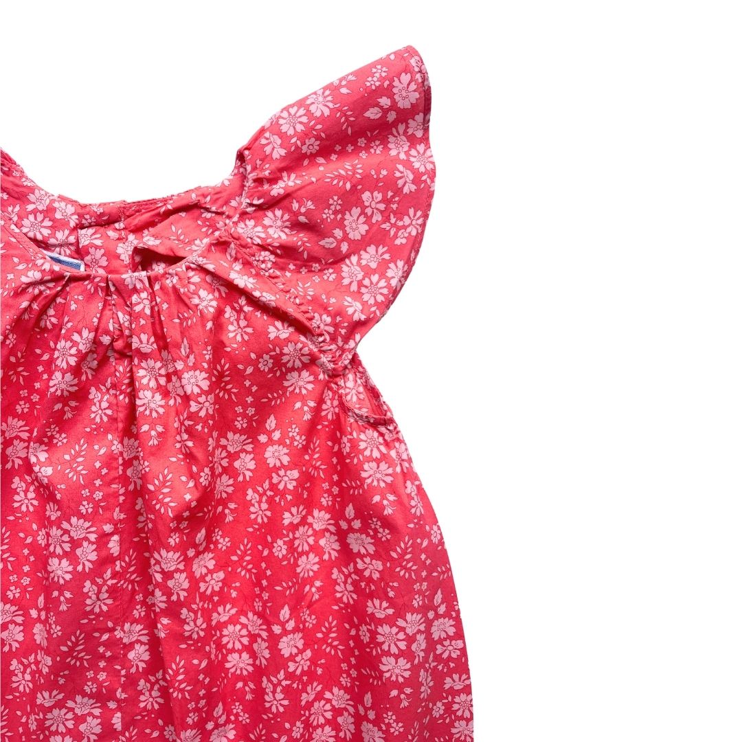 JACADI - Barboteuse rouge à fleurs - 18 mois
