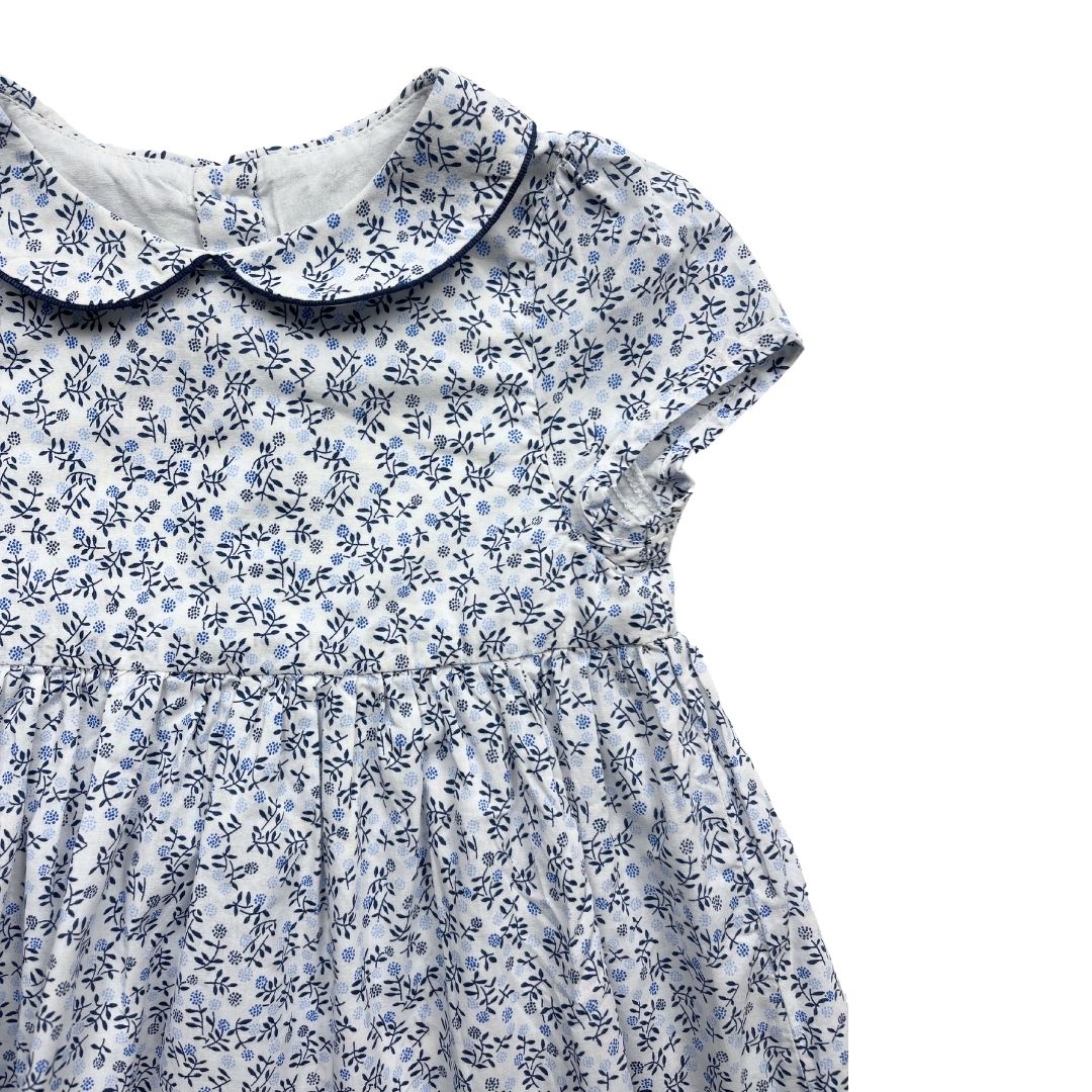 JACADI - Ensemble robe et bloomer à fleurs bleues - 18 mois