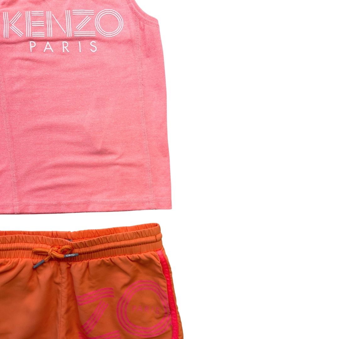 KENZO - Ensemble sport rose et orange - 4 ans