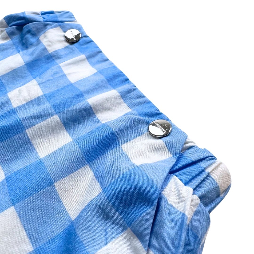 JACADI - Short à carreaux bleu et blanc - 6 mois