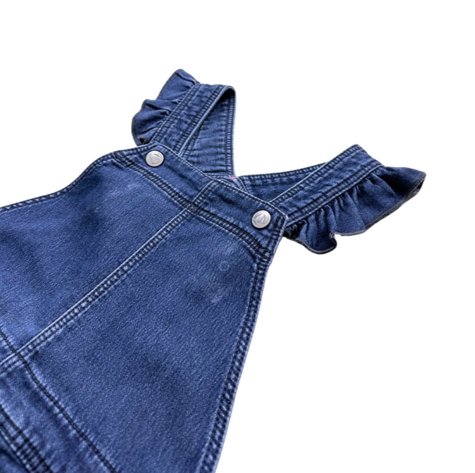 PETIT BATEAU - Jupe salopette bleue en jean - 6 ans