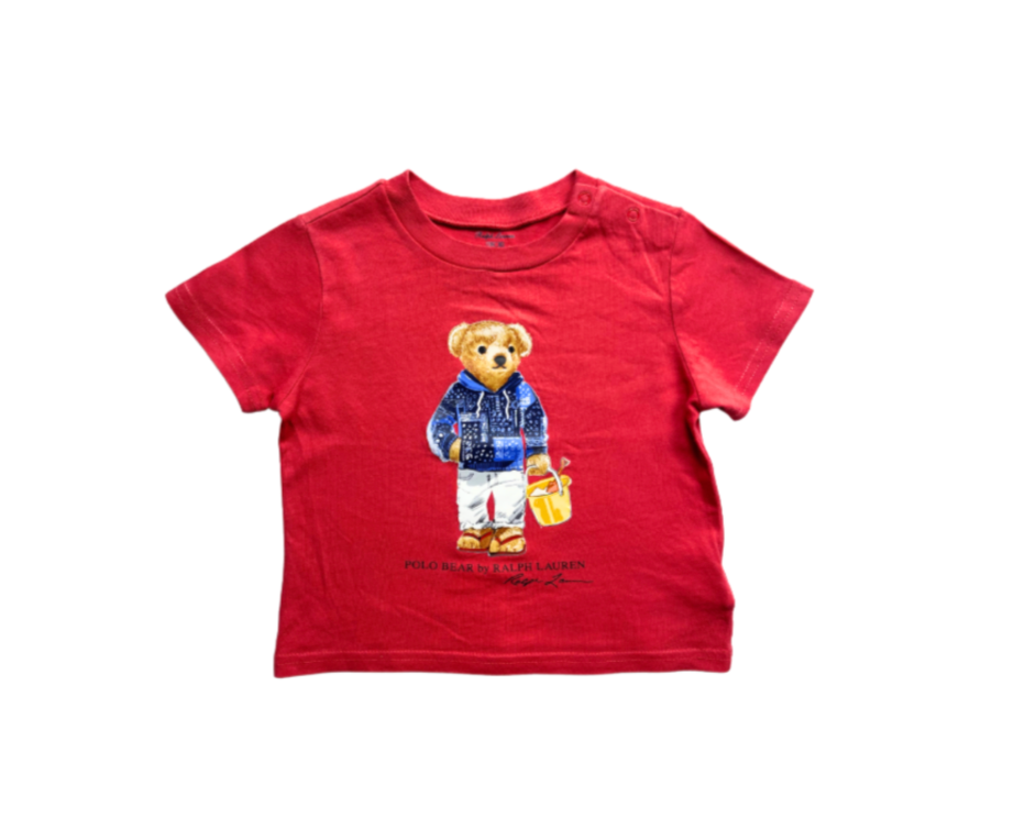 RALPH LAUREN – Rotes Polo Bear T-Shirt – 12 Monate