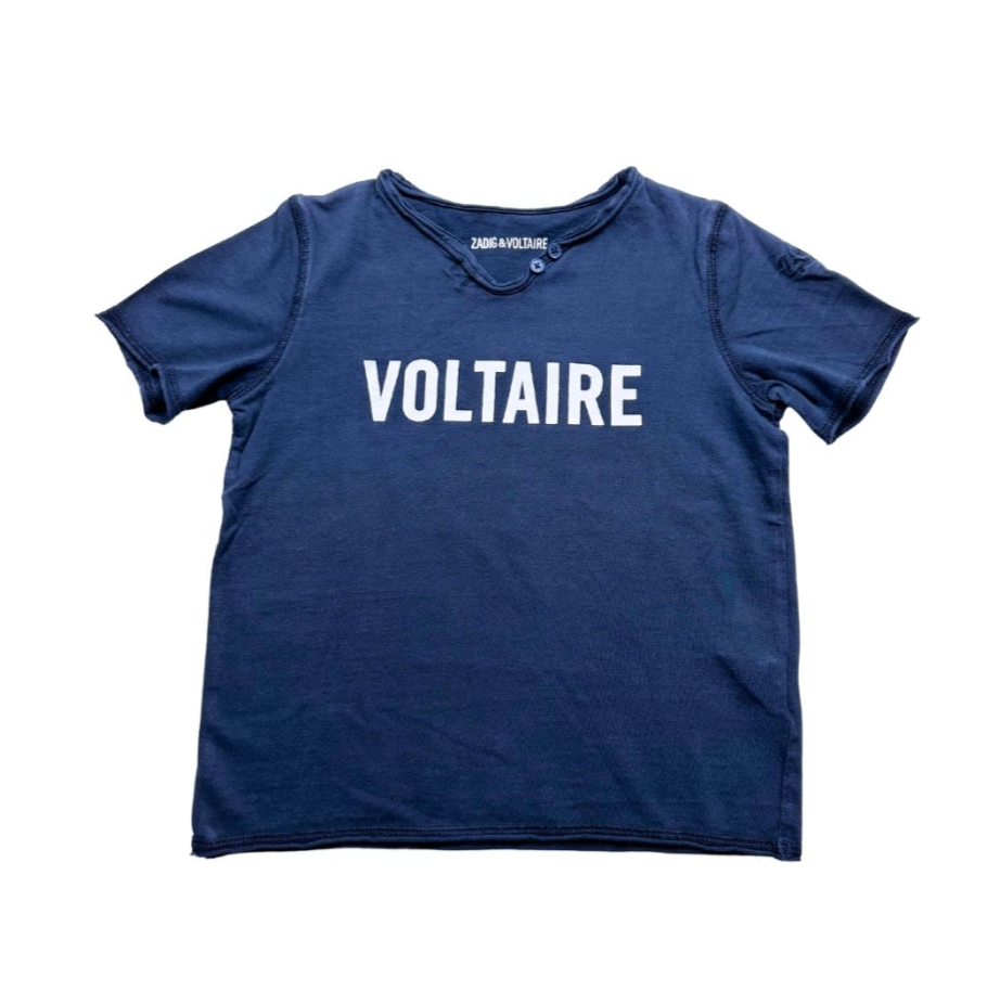 ZADIG &amp; VOLTAIRE - Marineblaues T-Shirt mit „Voltaire“-Aufdruck - 5 Jahre
