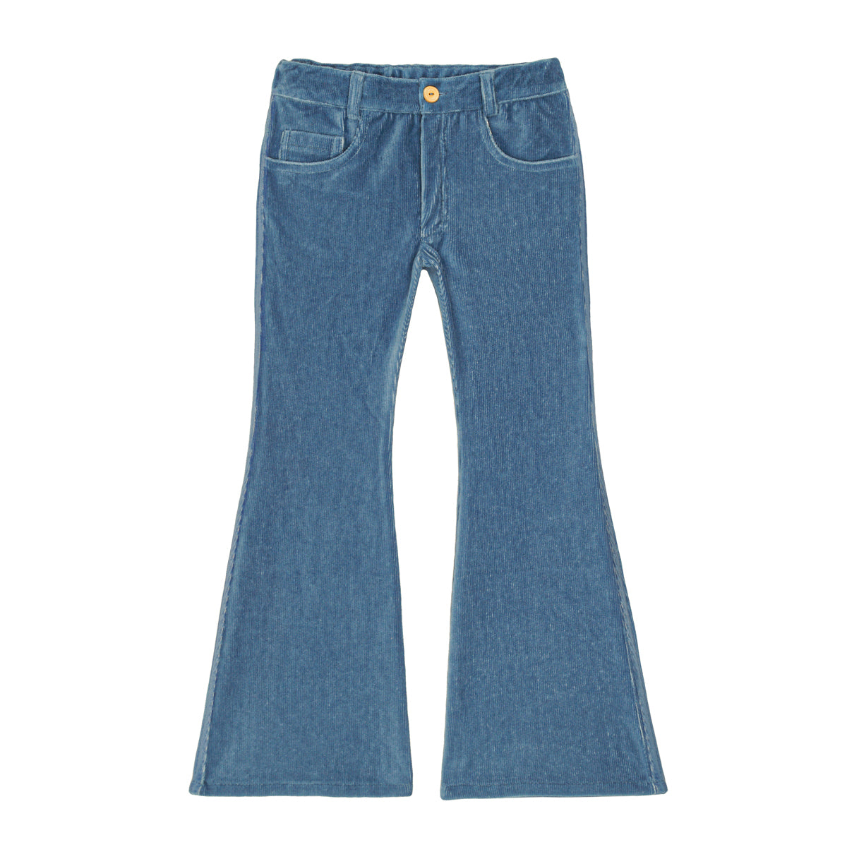 LITTLE HEDONIST - Pantalon neuf en velours côtelé bleu