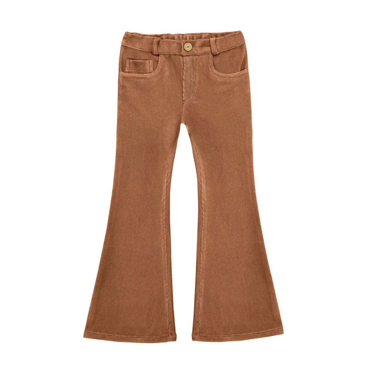 LITTLE HEDONIST - Pantalon neuf en velours côtelé marron