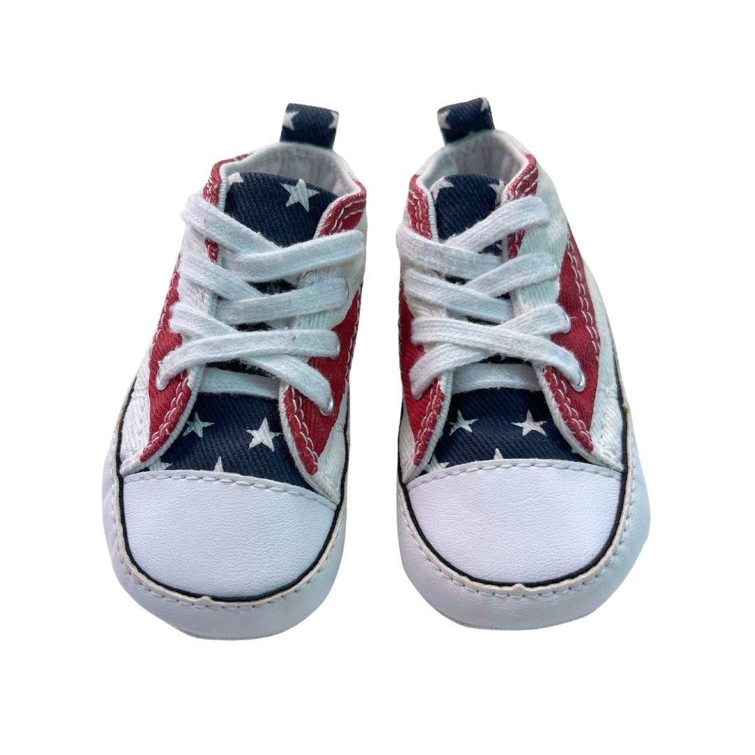 CONVERSE - Chaussons effet baskets imprimé drapeau américain - Pointure 18