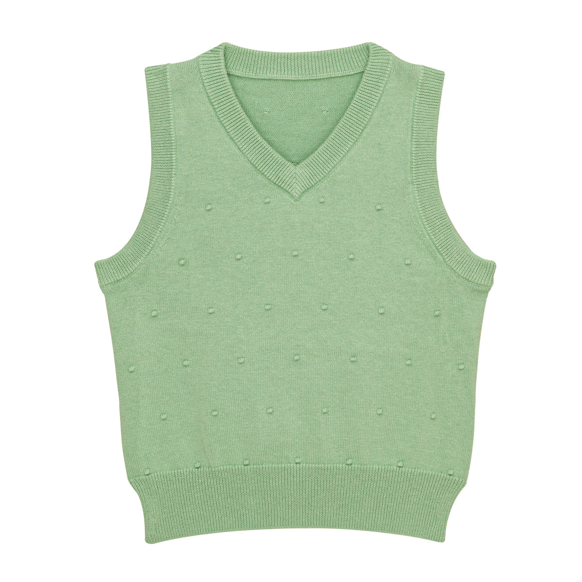 LITTLE HEDONIST -  Pull tricoté sans manches vert neuf