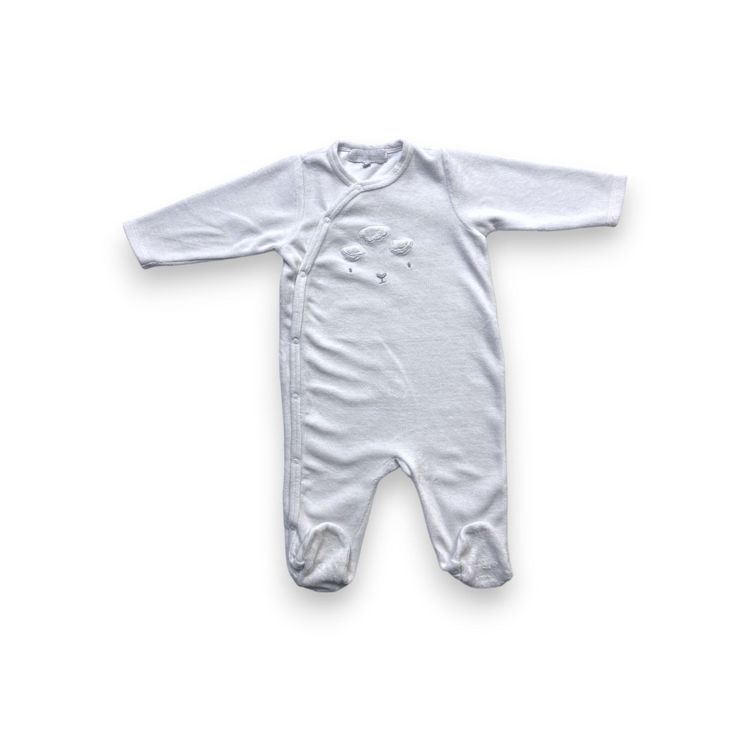 CADET ROUSSELLE - Pyjama blanc en velours - 6 mois