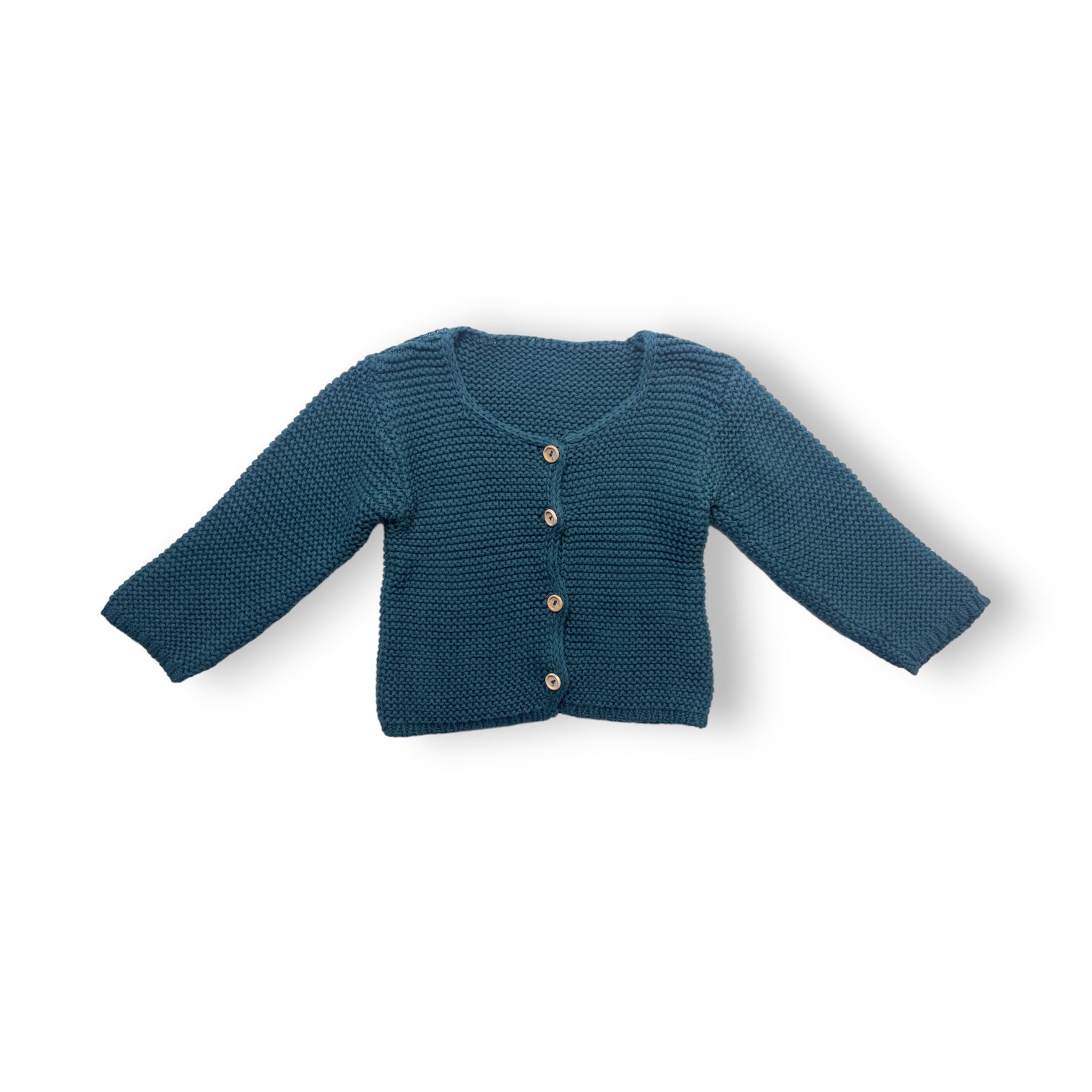 POUDRE ORGANIC - Cardigan vert sapin en crochet (neuf) - 18 mois