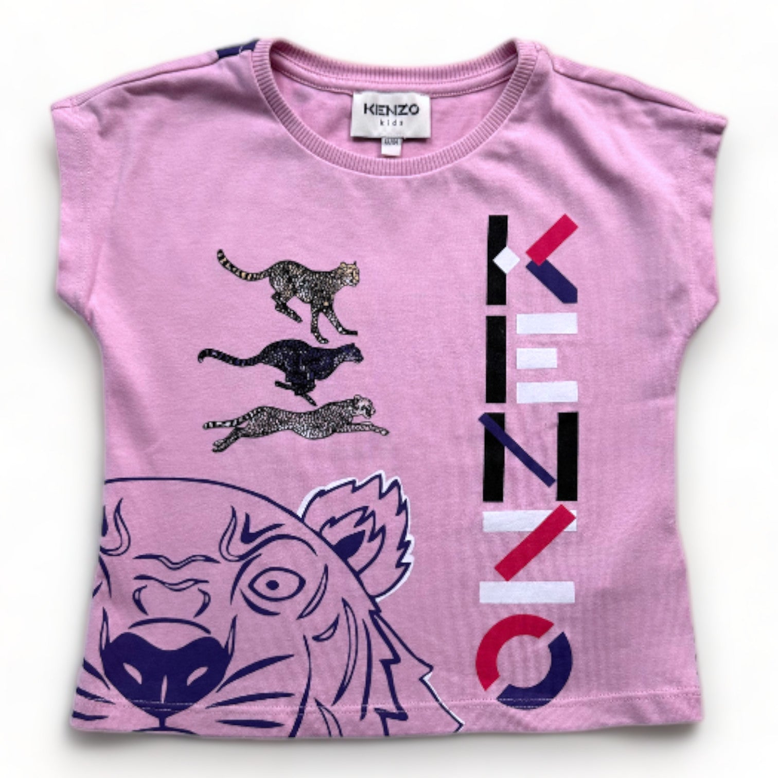 KENZO - T-shirt rose avec imprimés - 4 ans