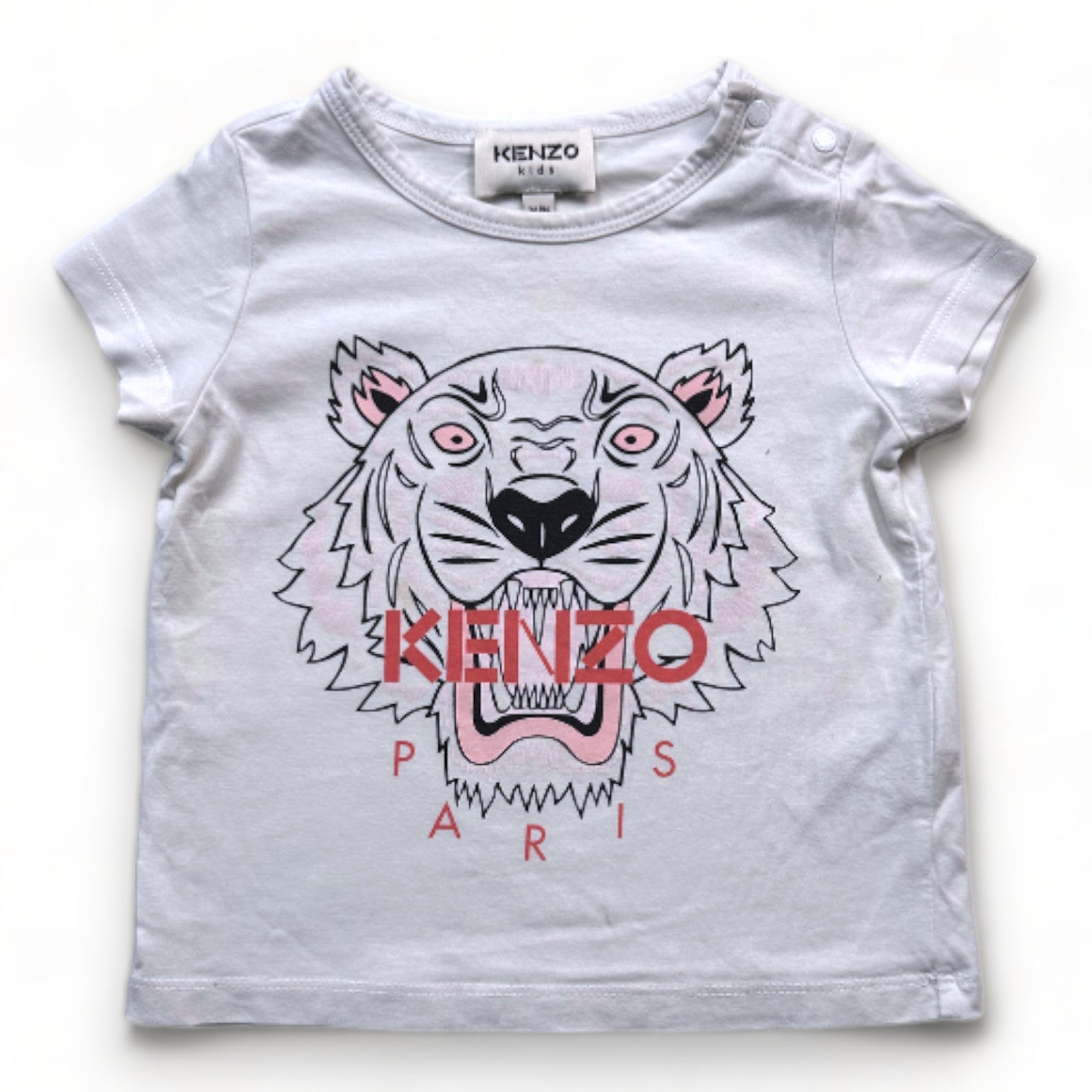 KENZO - T-shirt blanc avec imprimé tigre - 2 ans