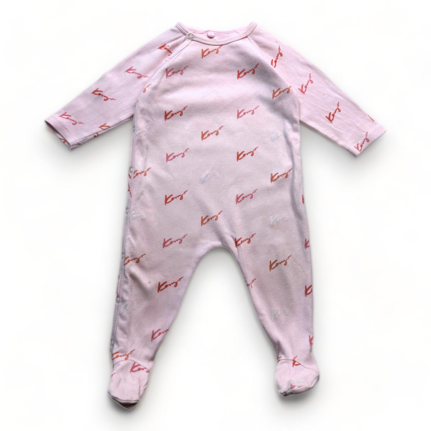KENZO - Pyjama rose avec imprimés "Kenzo" - 12 mois