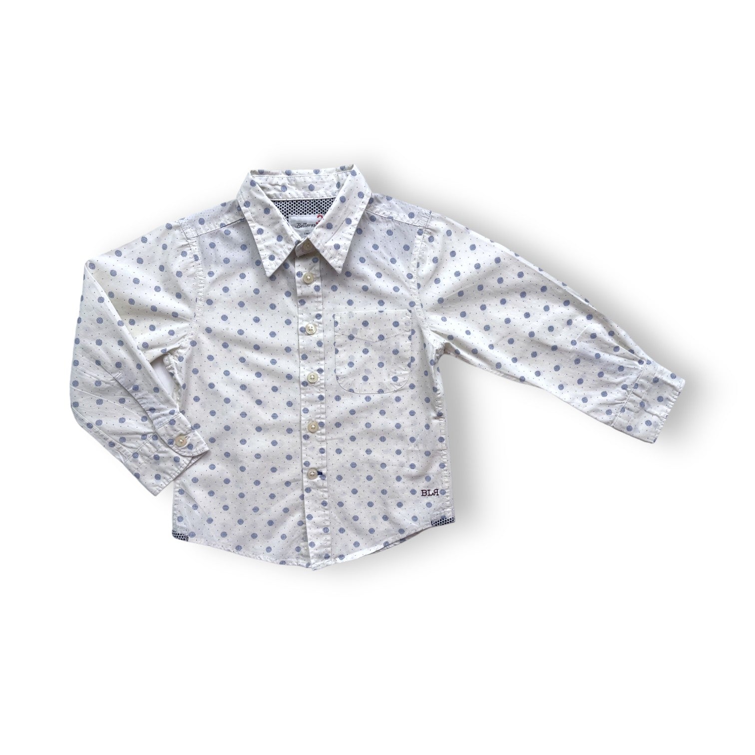 BELLEROSE - Chemise blanche à motifs bleus - 2 ans