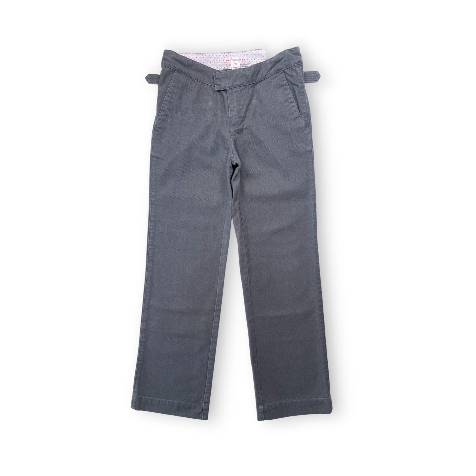 BONPOINT - Pantalon vert/gris droit - 10 ans