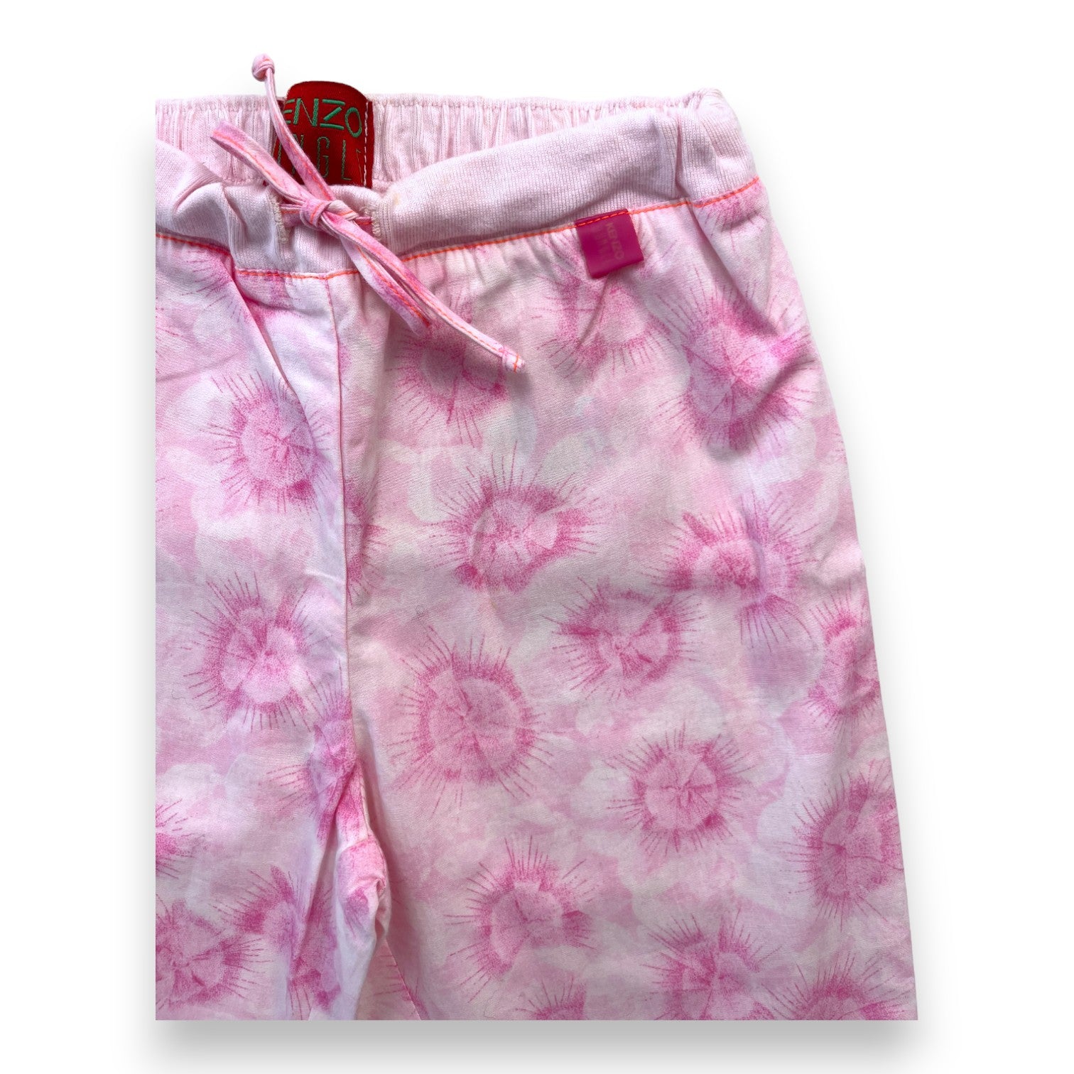 KENZO - Pantalon rose à motifs (neuf) - 6 mois