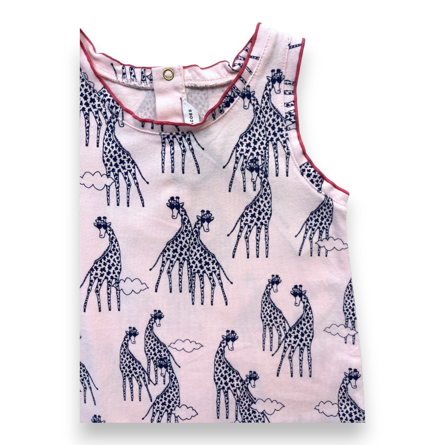 LITTLE MARC JACOBS - Robe rose sans manches imprimé girafe (neuve) - 12 mois