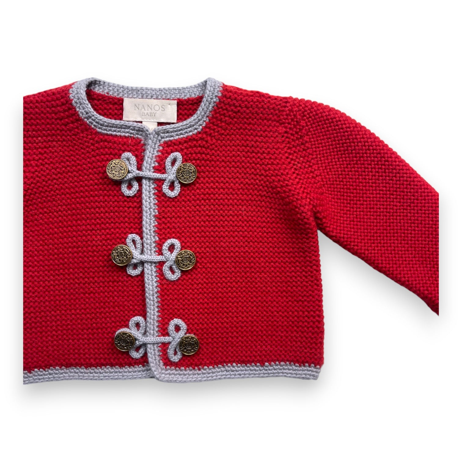 NANOS BABY - Cardigan rouge en laine - 9 mois