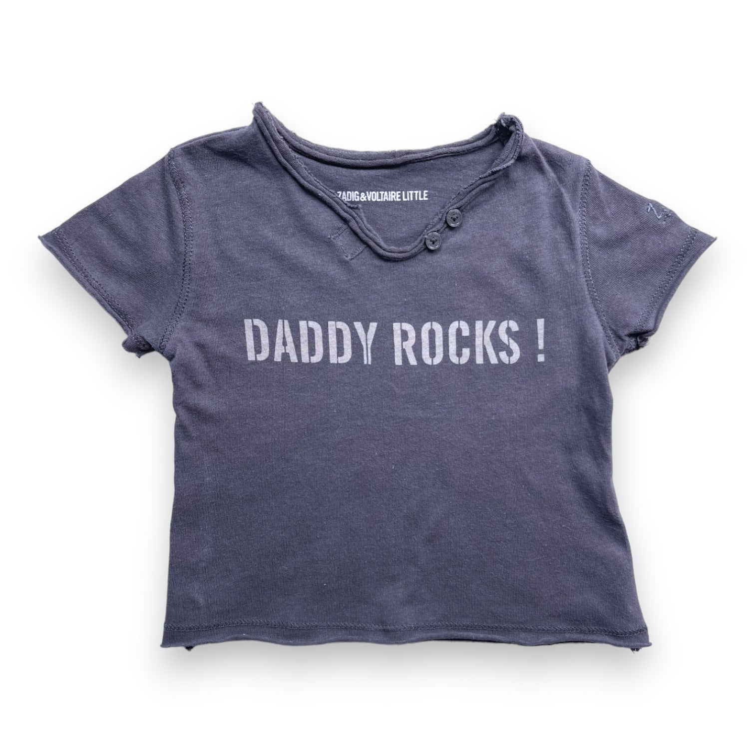 ZADIG ET VOLTAIRE - T shirt gris « Daddy Rocks! » - 3 mois