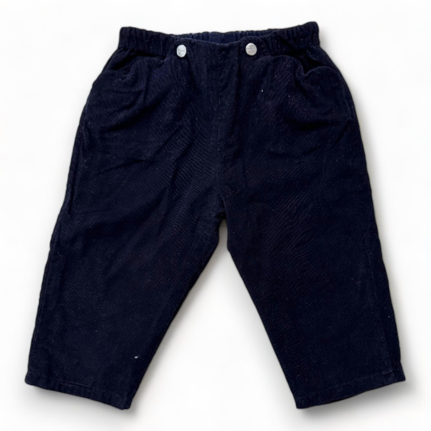 JACADI - Pantalon bleu marine en velours - 12 mois
