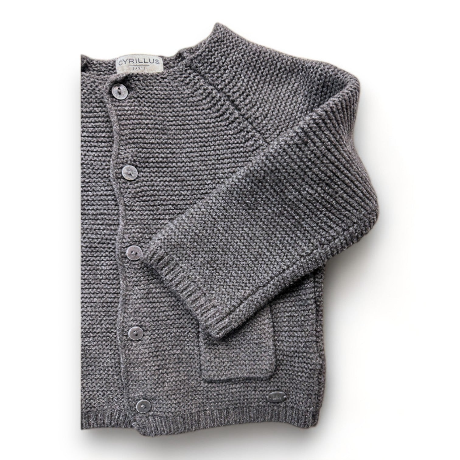 CYRILLUS - Cardigan gris effet tricot - 6 mois