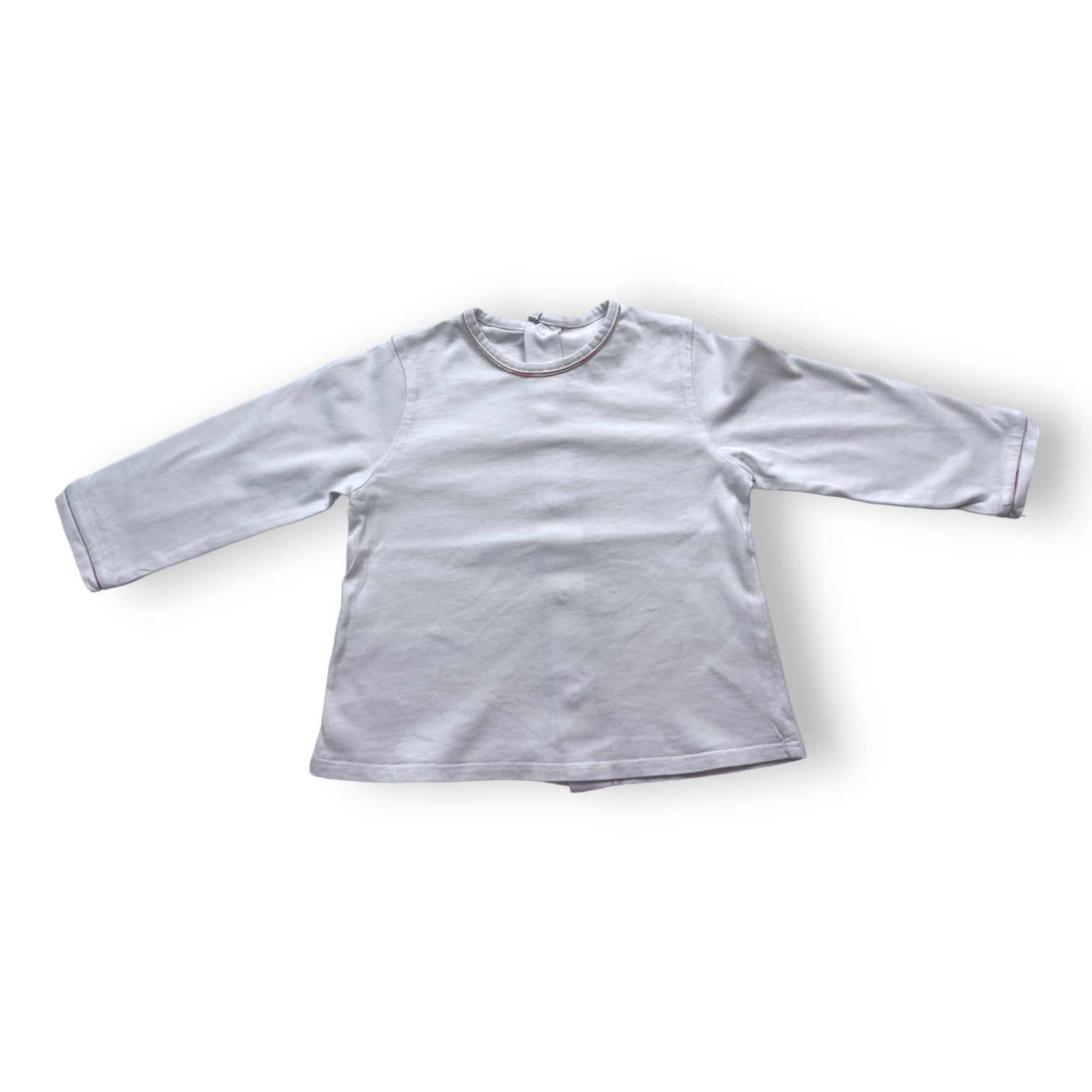 BURBERRY - T shirt manches longues blanc - 12 mois