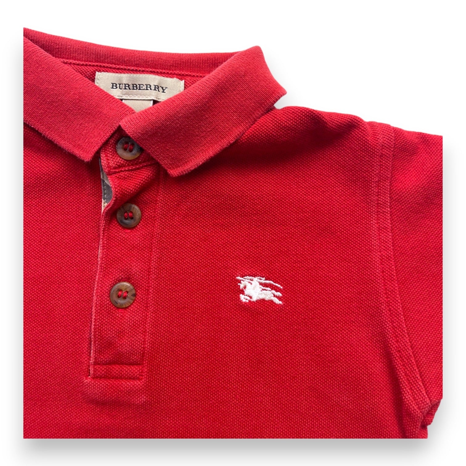 BURBERRY - Polo manches courtes rouge - 12 mois