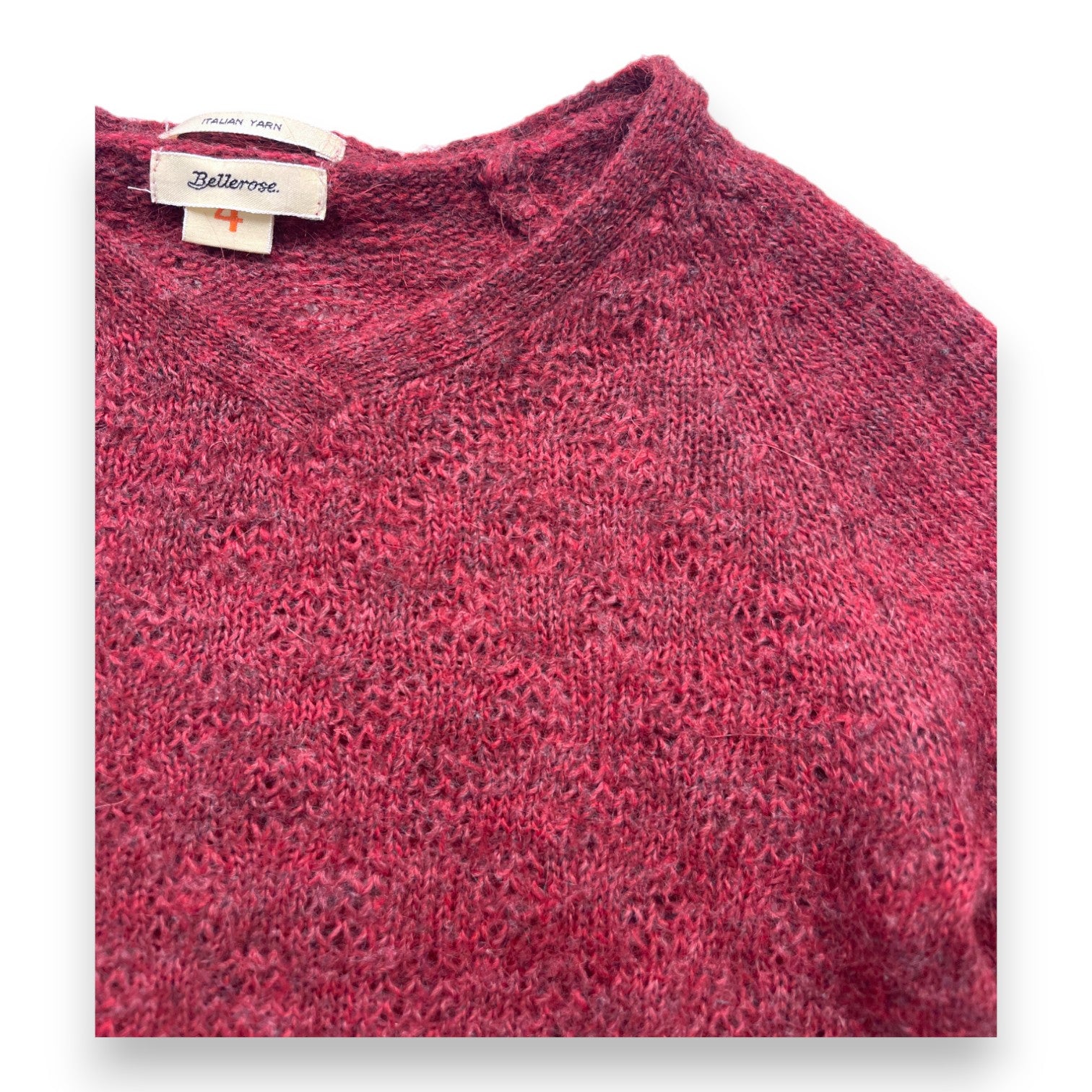BELLEROSE - Pull en laine rouge - 4 ans