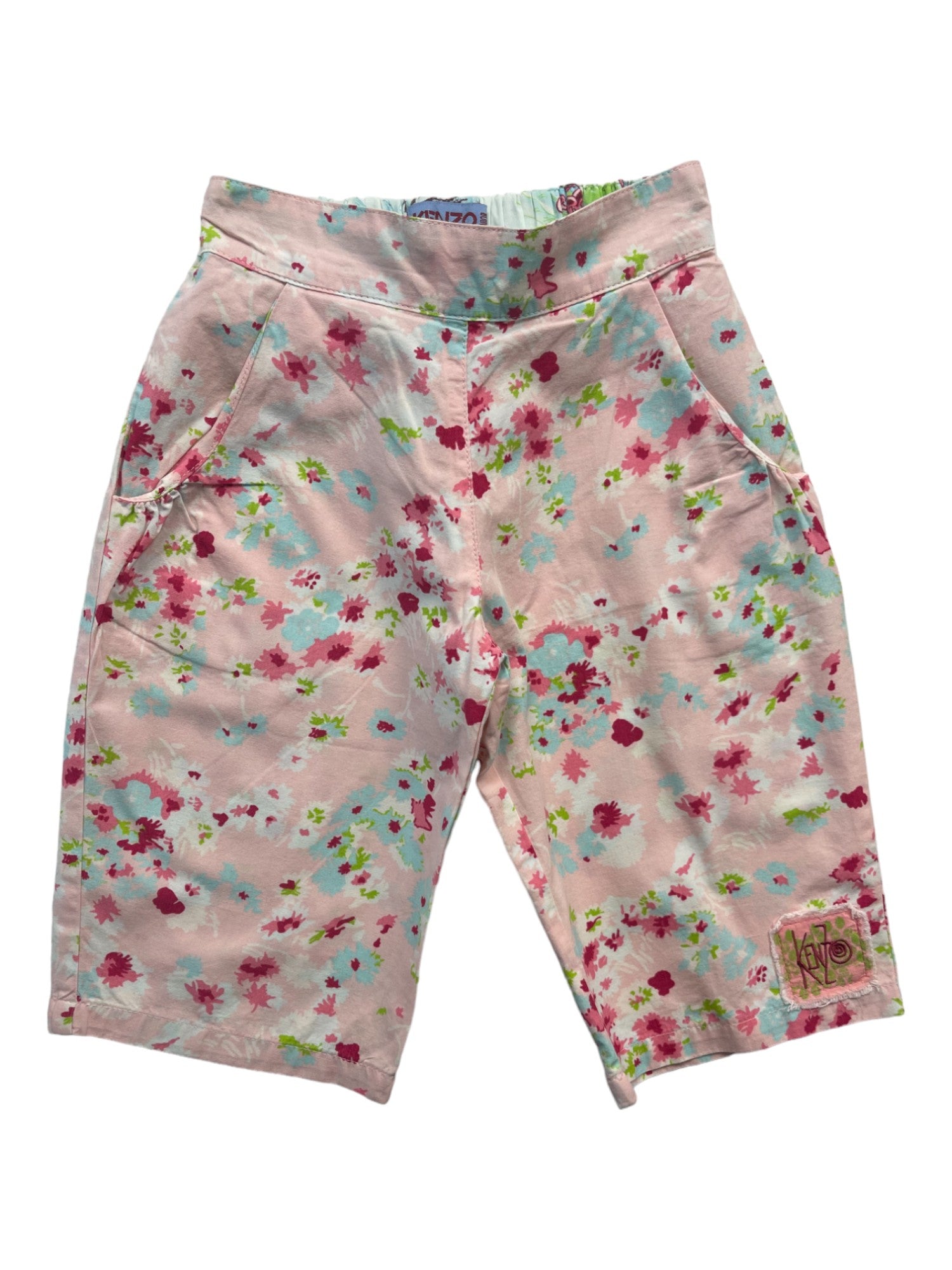 KENZO - Pantalon droit rose à fleurs - 2 ans