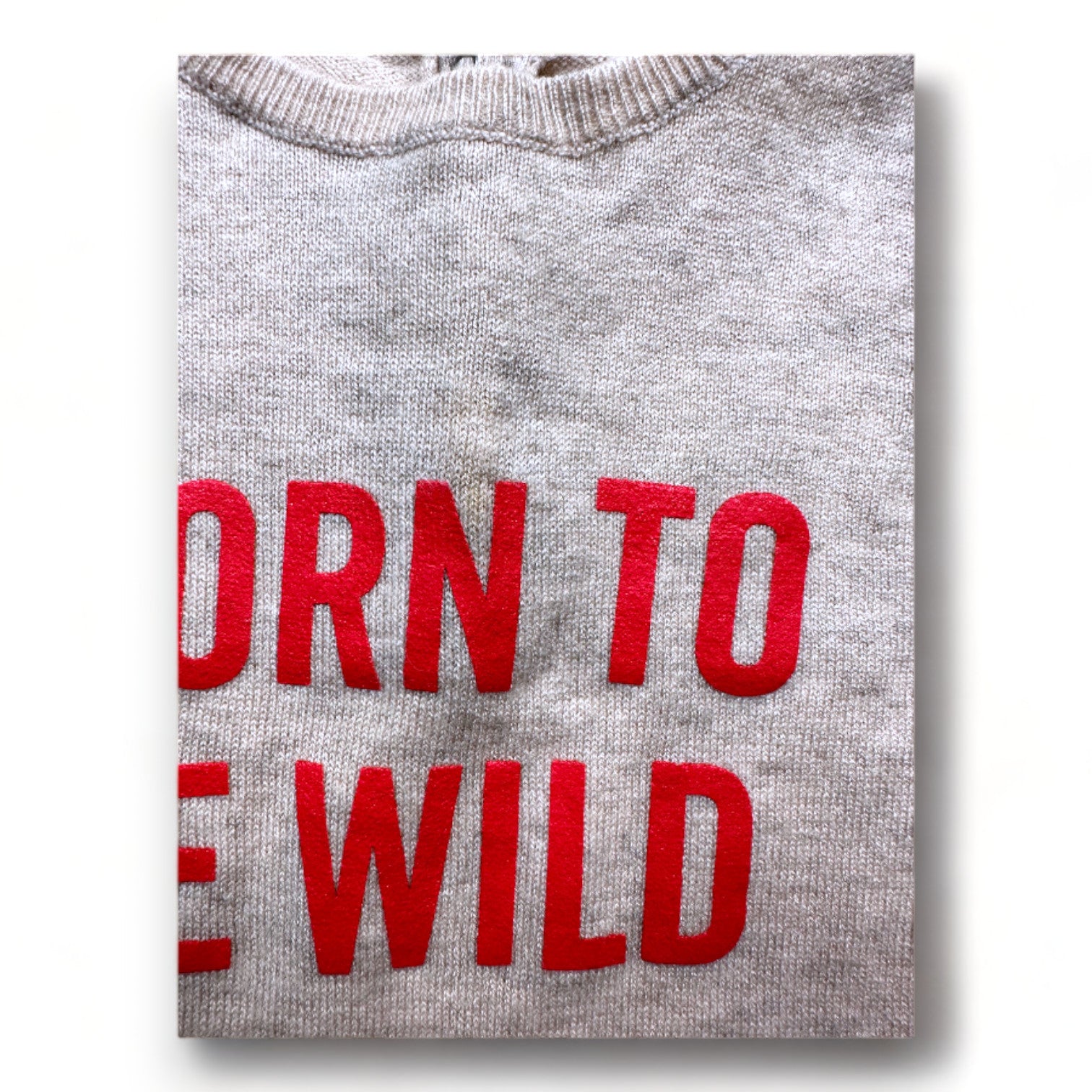 ZADIG & VOLTAIRE - Combinaison marron en laine avec imprimé "Born to be wild" - 12 mois