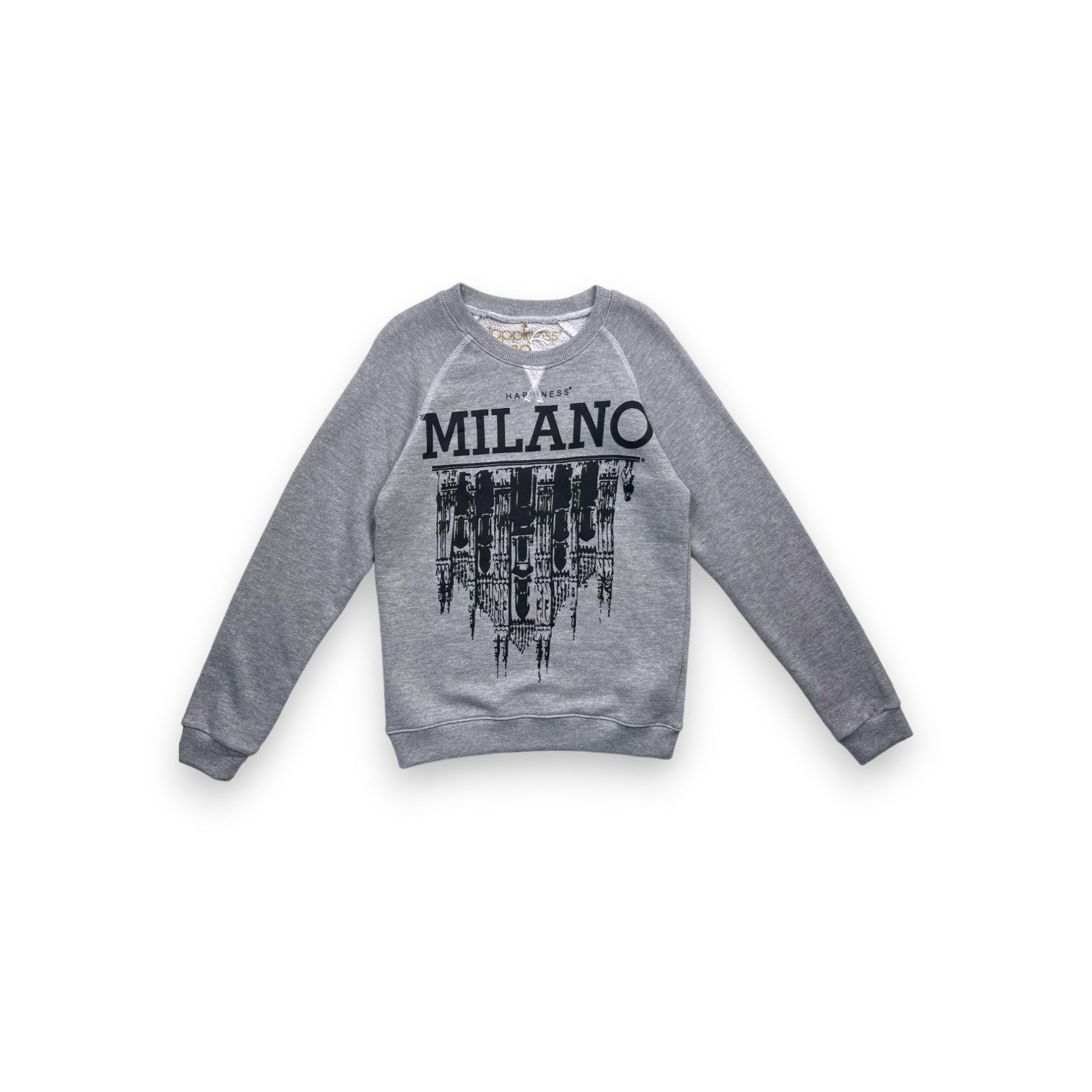 HAPPINESS - Sweat gris « Happiness Milano » (neuf) - 7/8 ans