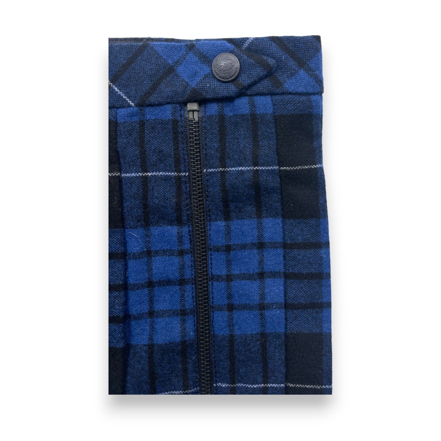 FINGER IN THE NOSE - Jupe en laine à carreaux bleue et noire (neuf) - 2/3 ans