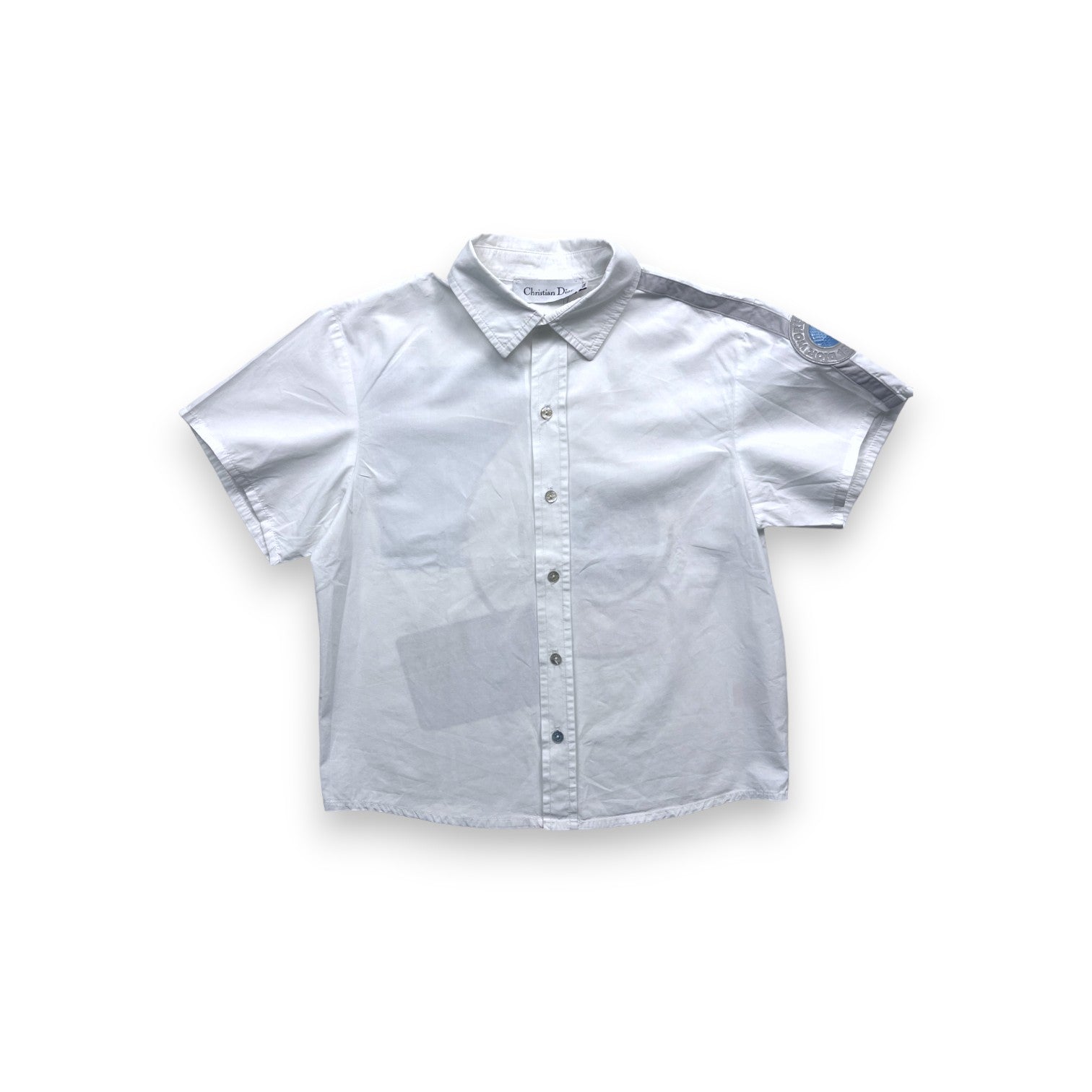 DIOR - Chemise blanche manches courtes à motifs dans le dos - 8 ans