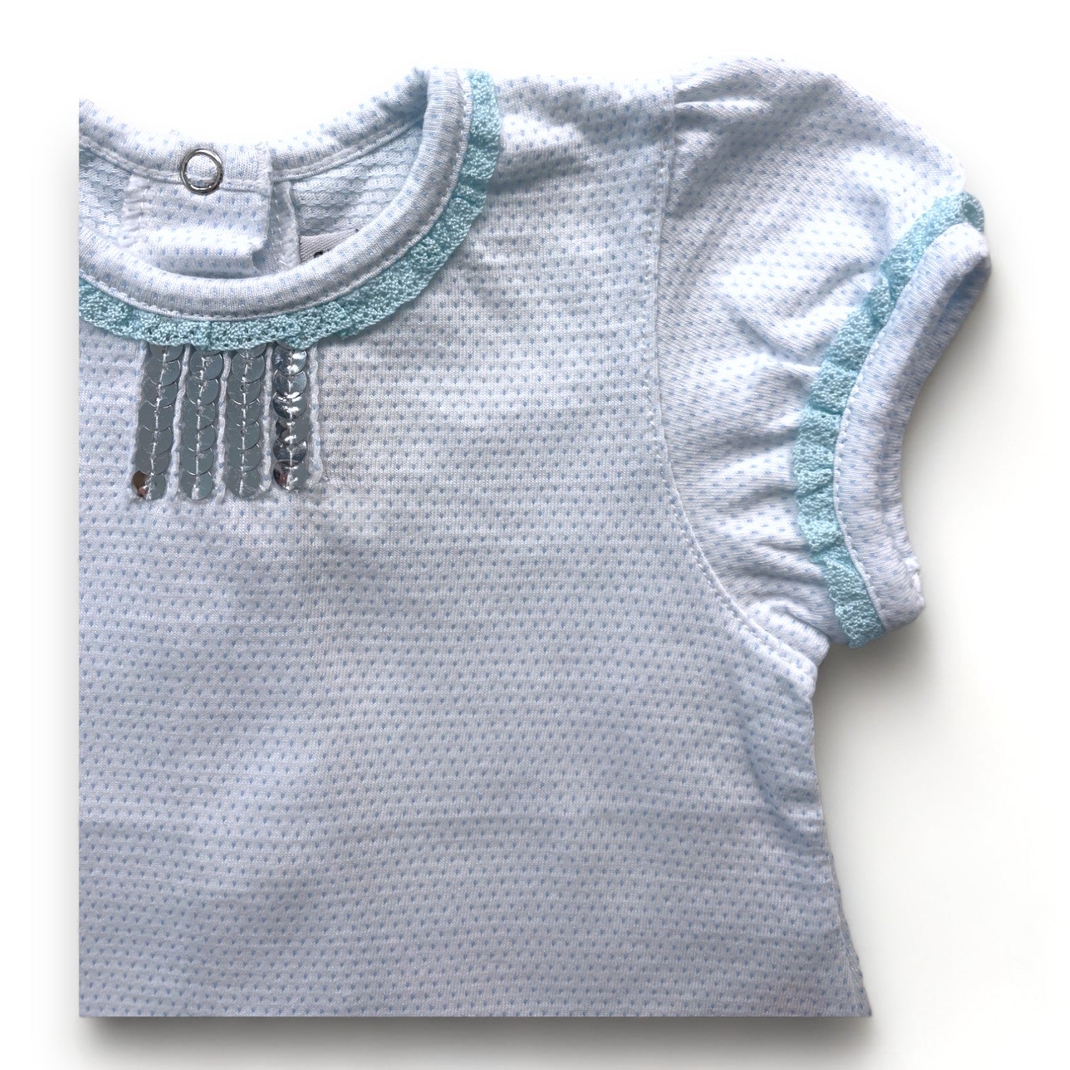 BABY DIOR - T shirt bleu à strass - 3 mois