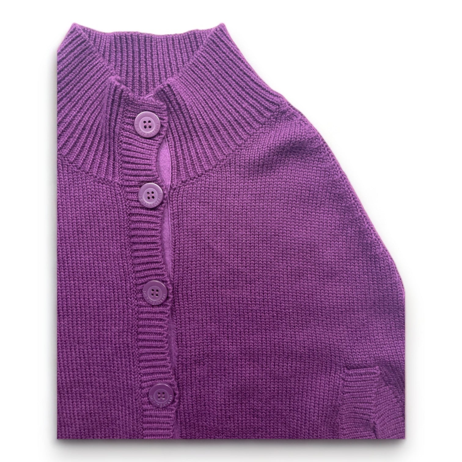 PETIT BATEAU - Cape en laine violette - 8/10 ans