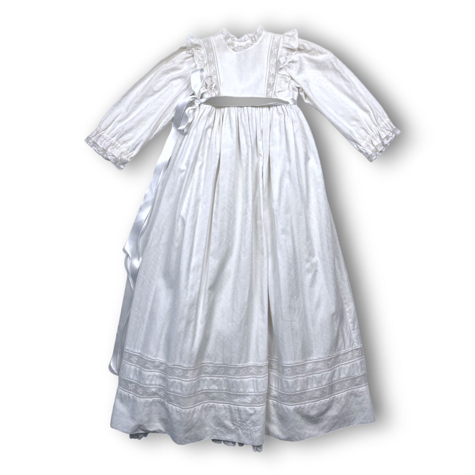 BABY DIOR - Robe de baptême blanche à broderies et dentelle - 2 ans