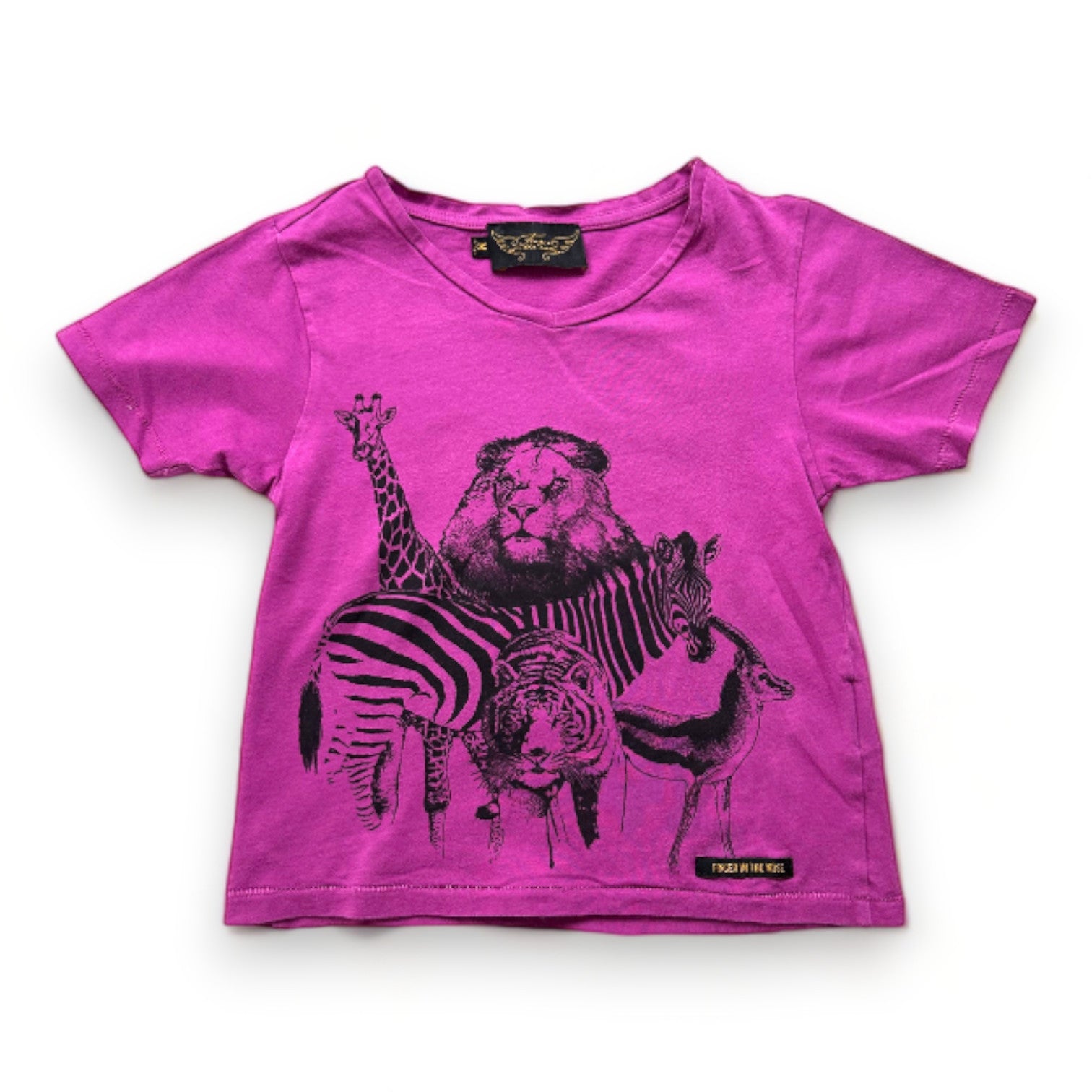 FINGER IN THE NOSE - T-shirt violet avec imprimés animaux - 4 ans