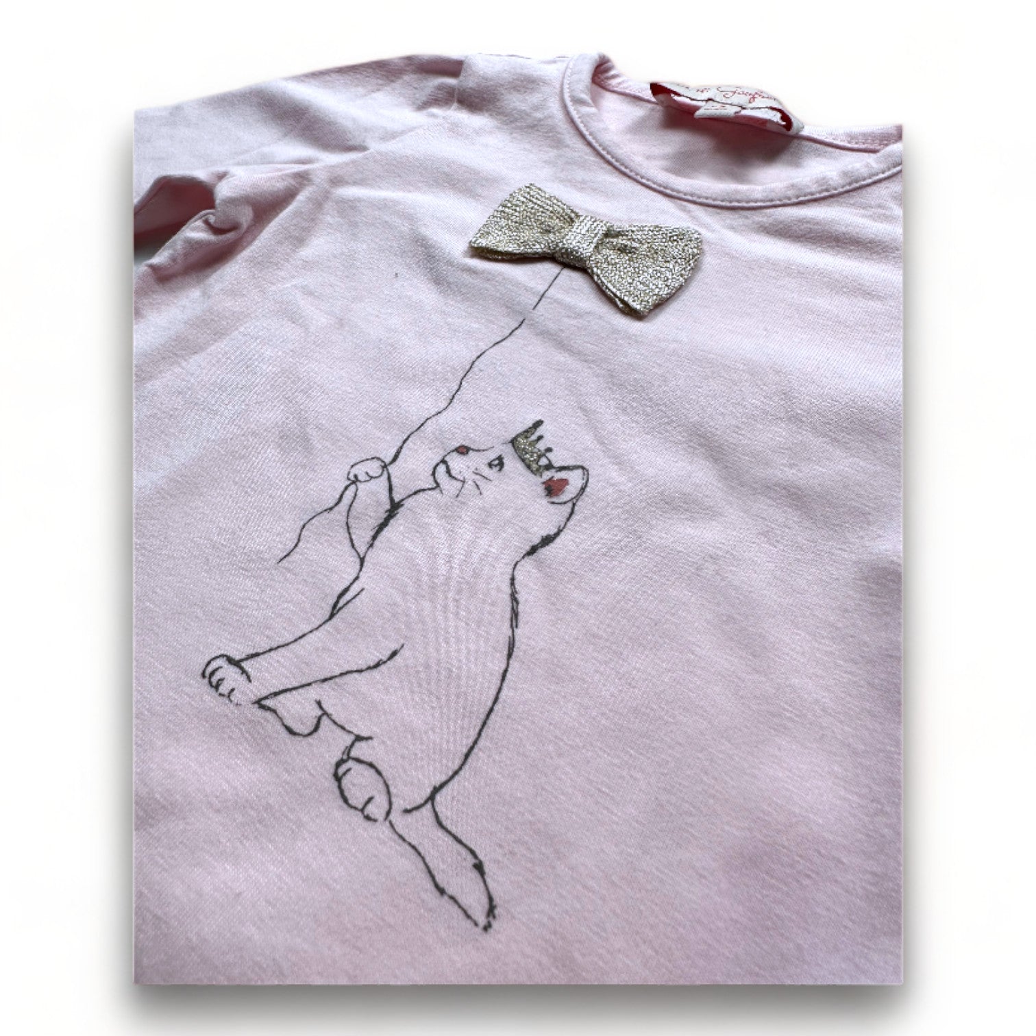 LILI GAUFRETTE - T-shirt à manches longues rose avec imprimé chat - 6 mois