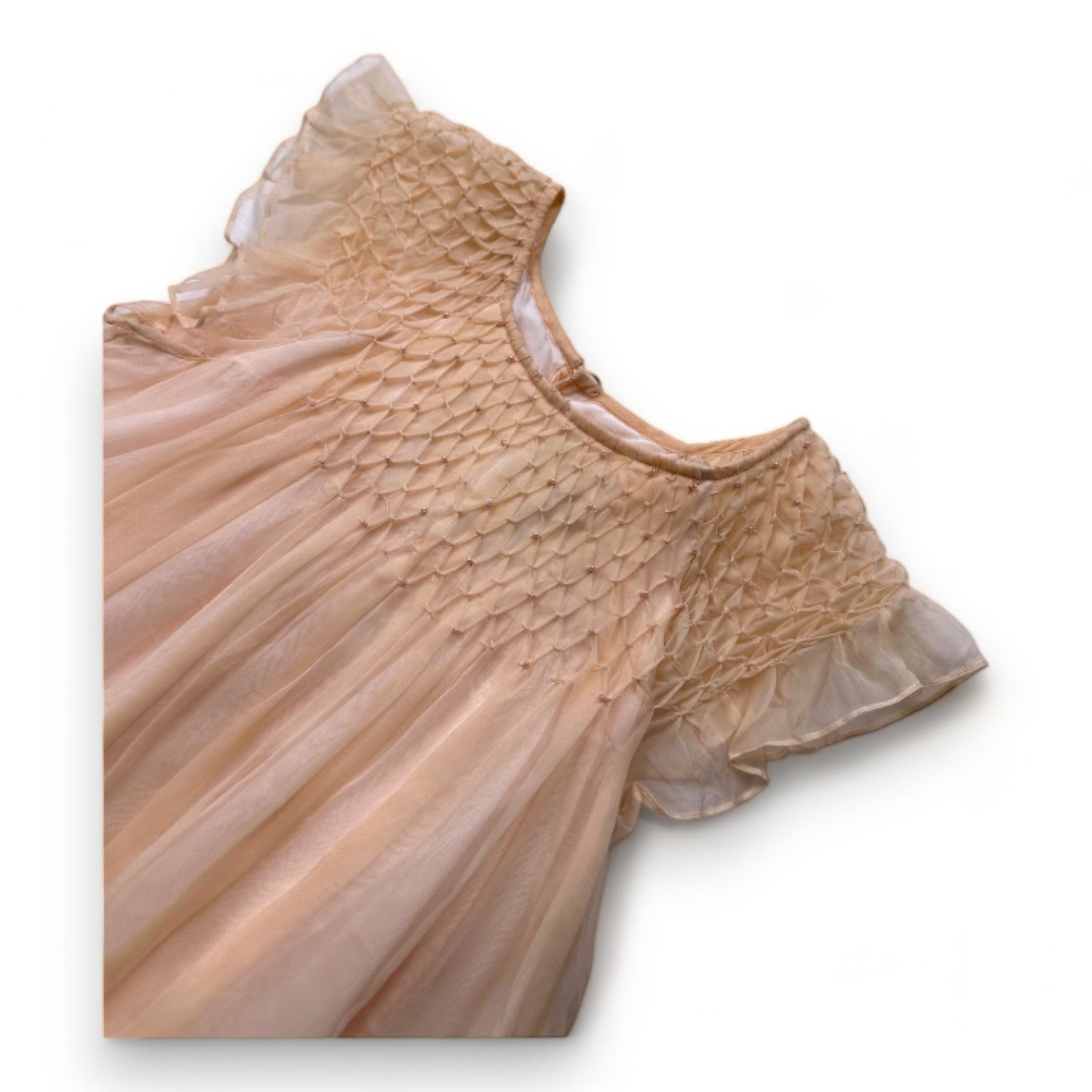 BONPOINT - Robe rose en soie avec perles brodées neuve - 4 ans