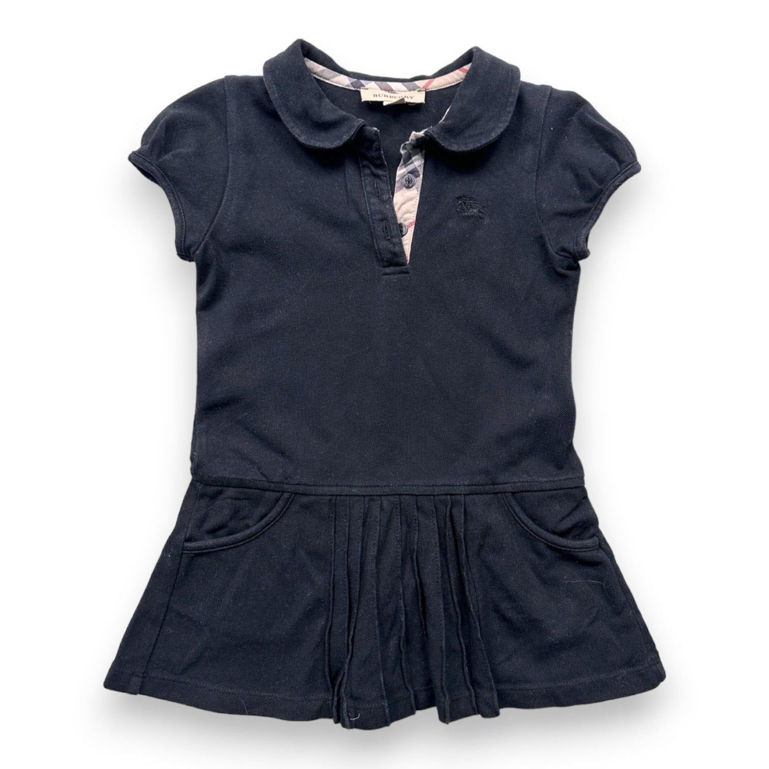 BURBERRY - Robe noire à manches courtes - 18 mois