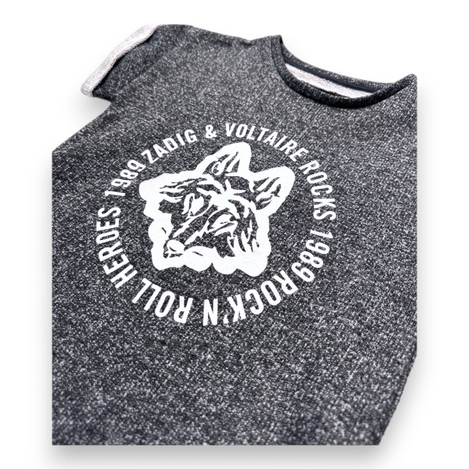 ZADIG & VOLTAIRE - Robe grise avec imprimé loup - 8 ans