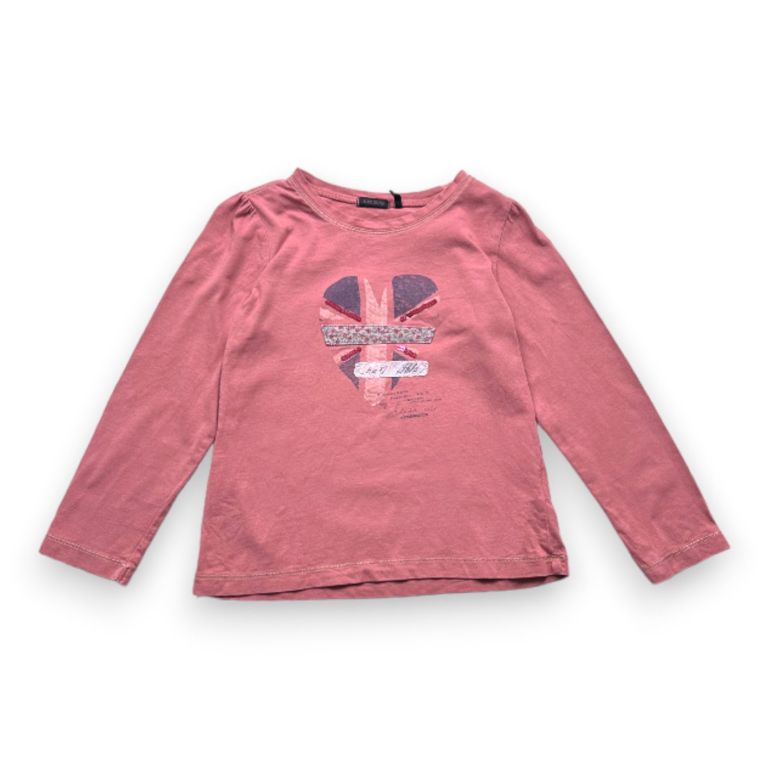 IKKS - T-shirt à manches longues rose avec imprimés - 5 ans