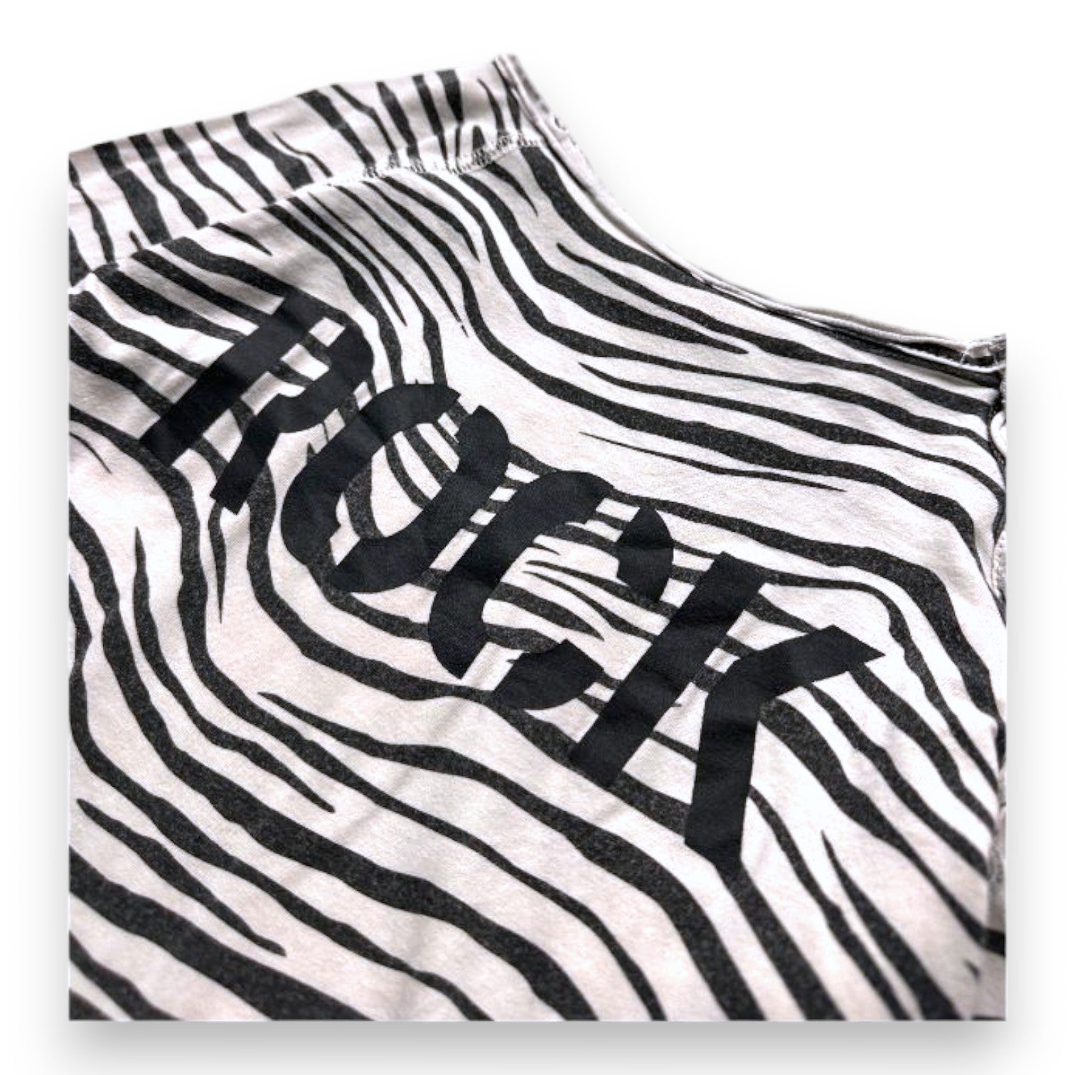 ZADIG &amp; VOLTAIRE - Weiß-schwarzes Langarm-T-Shirt mit Zebramuster - 8 Jahre