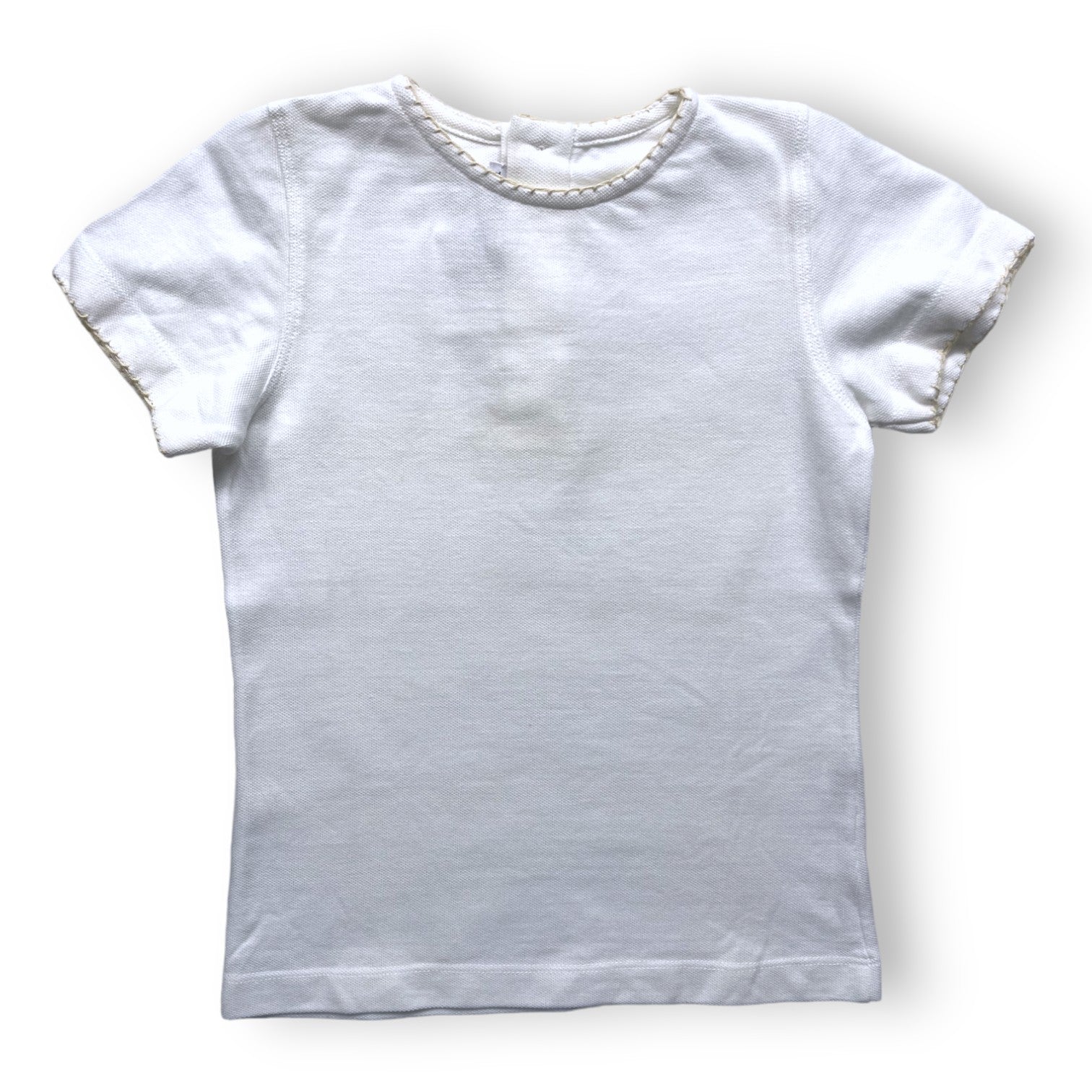 LA CHATELAINE - T shirt en coton liseré beige - 4 ans