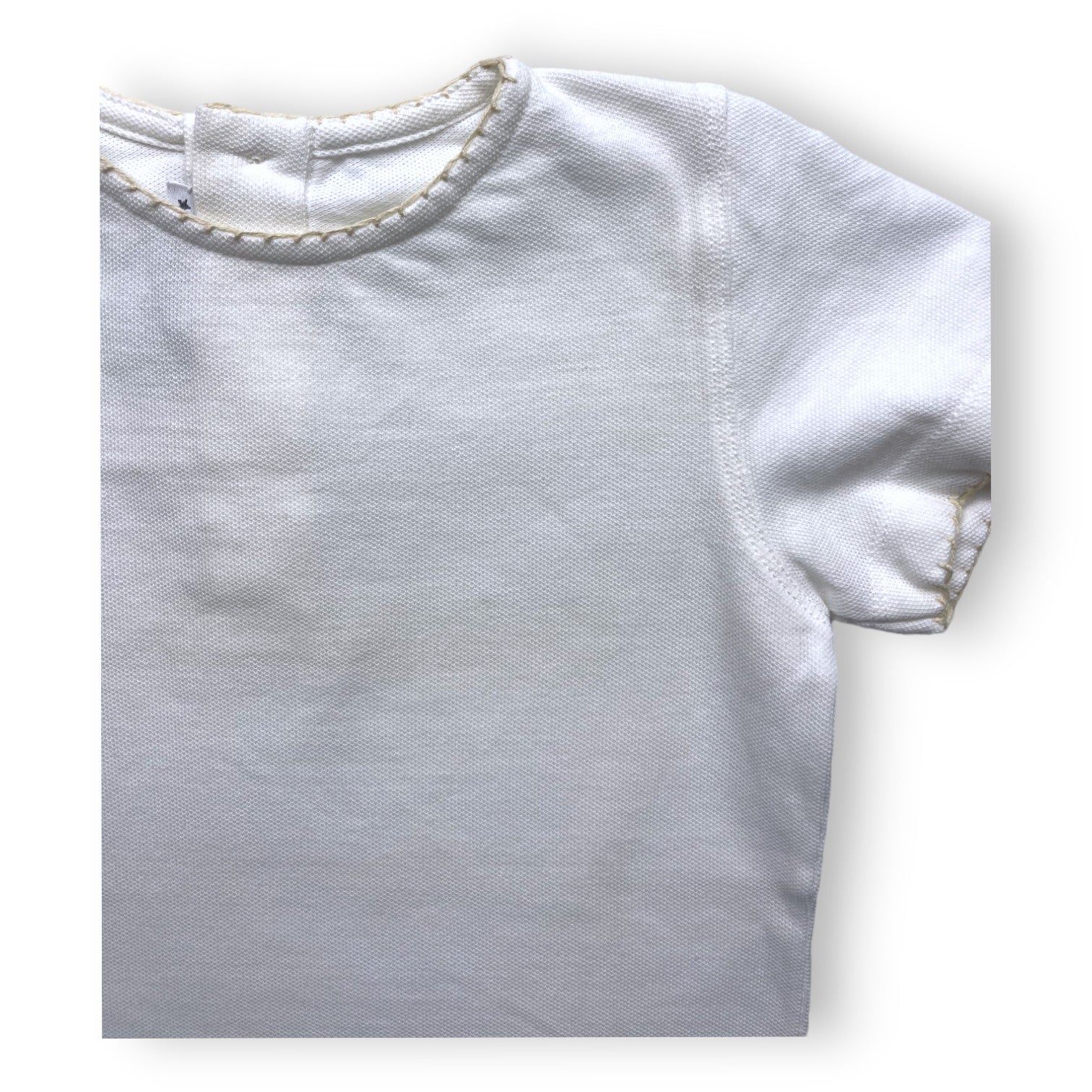 LA CHATELAINE - T shirt en coton liseré beige - 4 ans